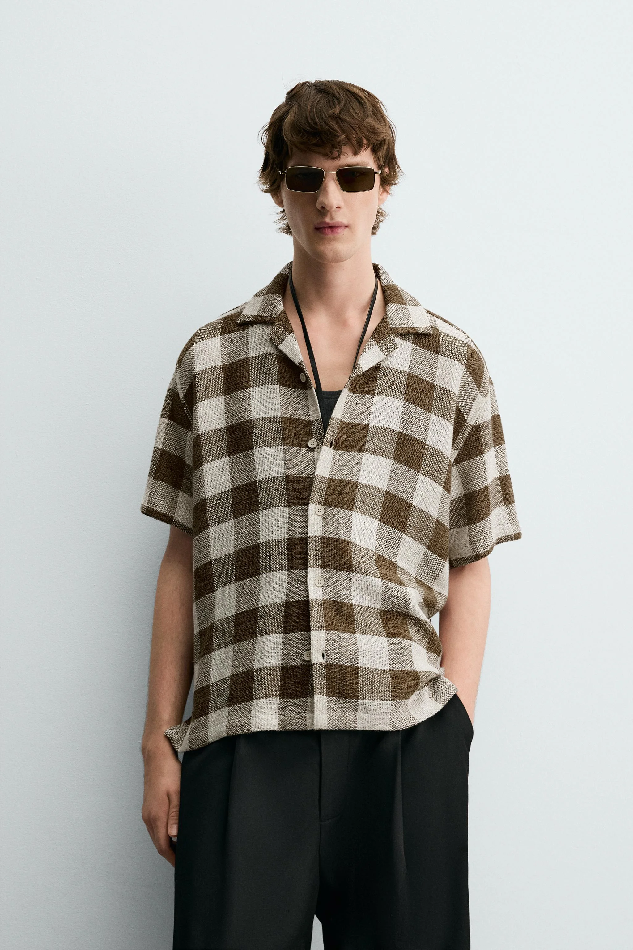 پیراهن طرح دار چهارخانه