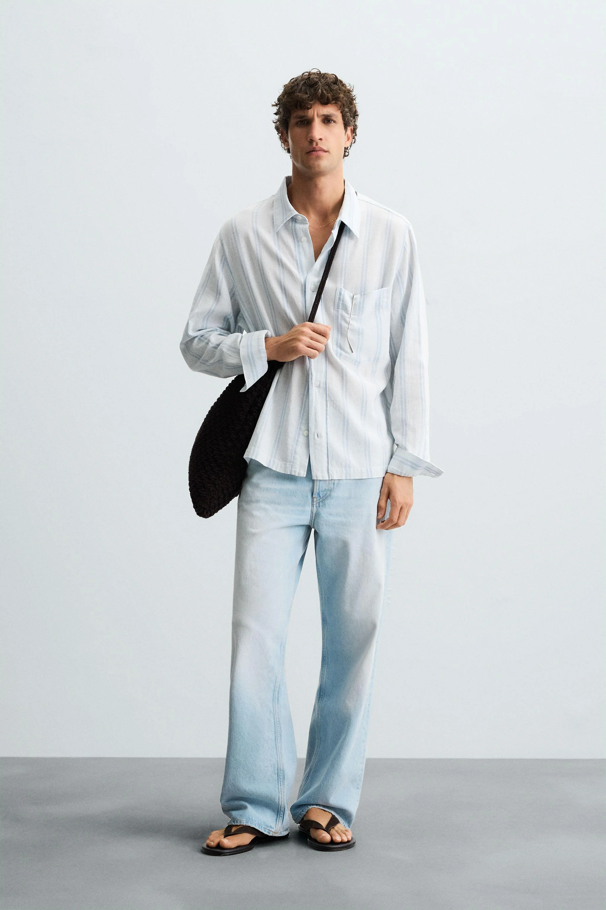 پیراهن راه راه با بافت