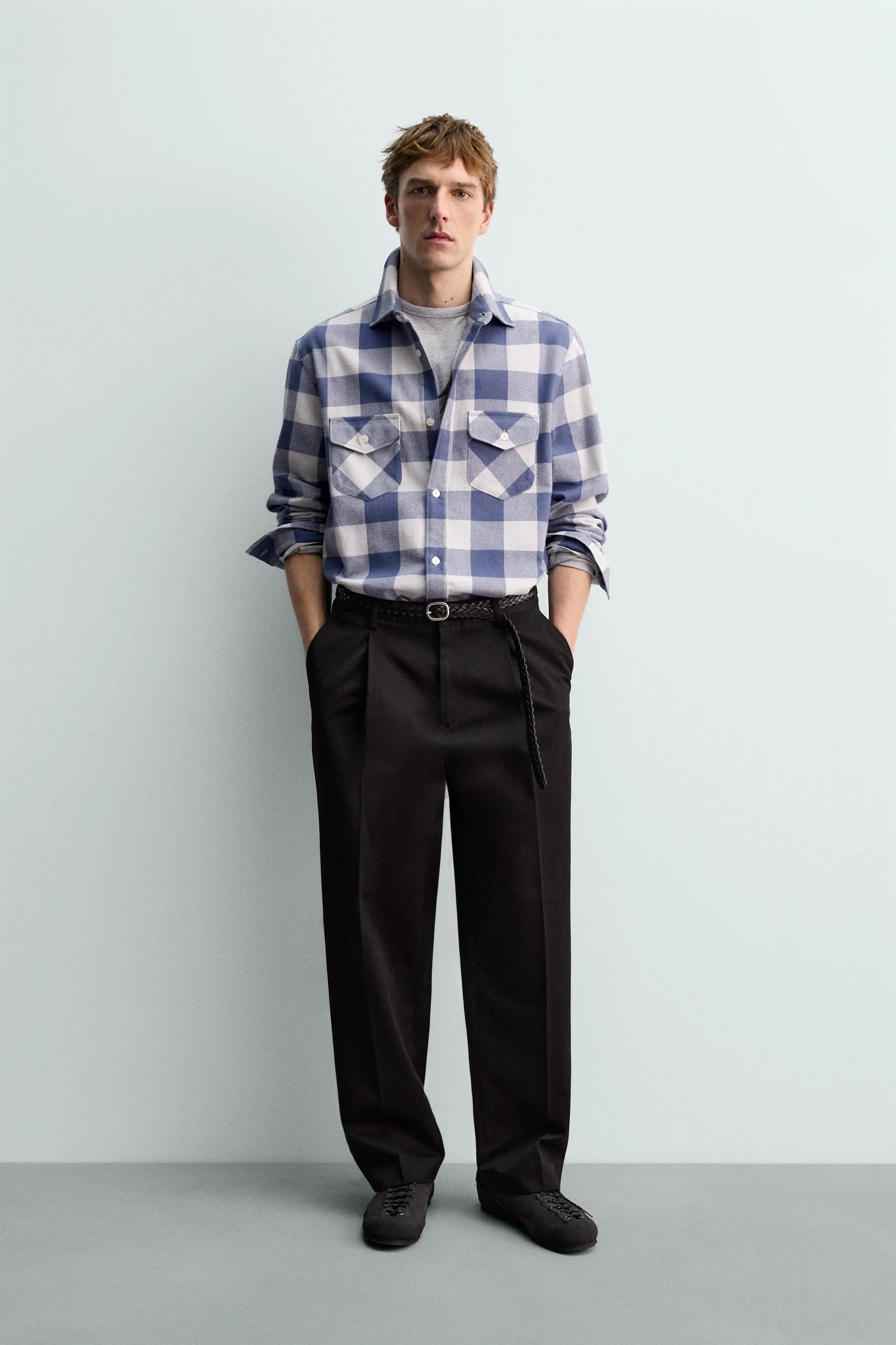پیراهن فلانل چهارخانه AARON LEVINE X ZARA پیراهن فلانل چهارخانه AARON LEVINE X ZARA