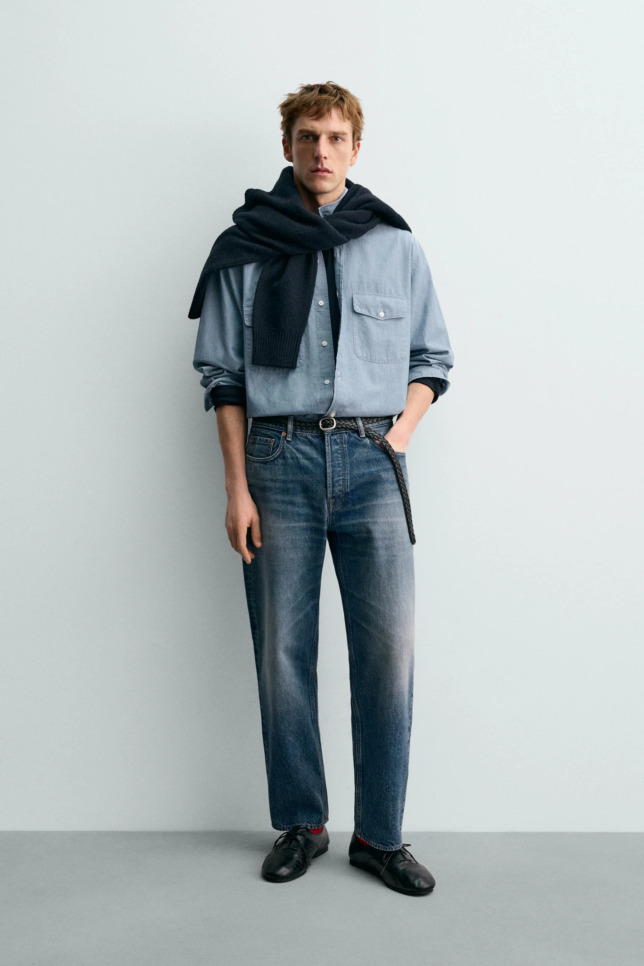 پیراهن جین کمری آستین بلند زارا