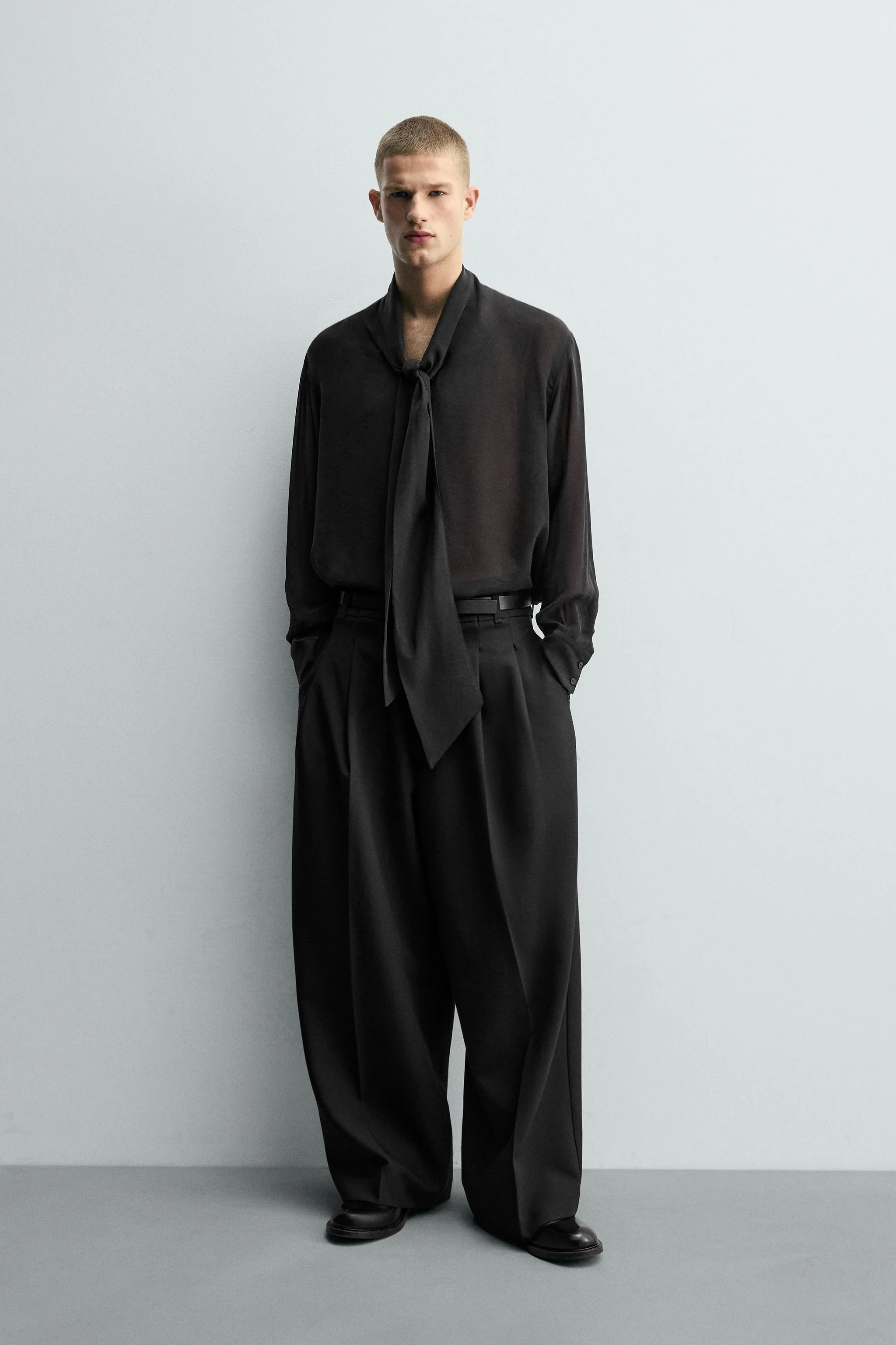 شومیز نیمه شفاف با پاپیون شومیز نیمه شفاف با پاپیون