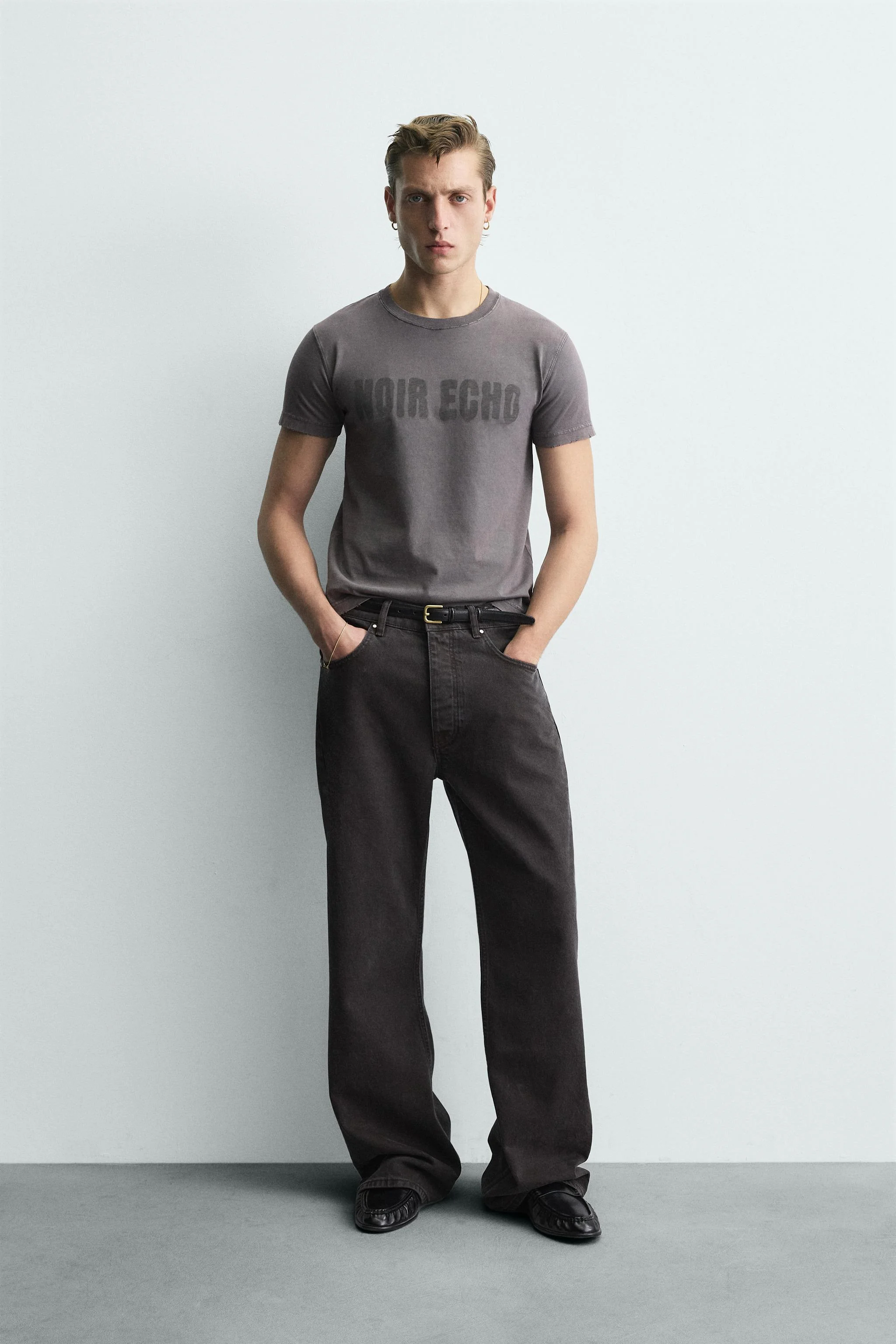 تی شرت طرح دار با افکت شسته شده