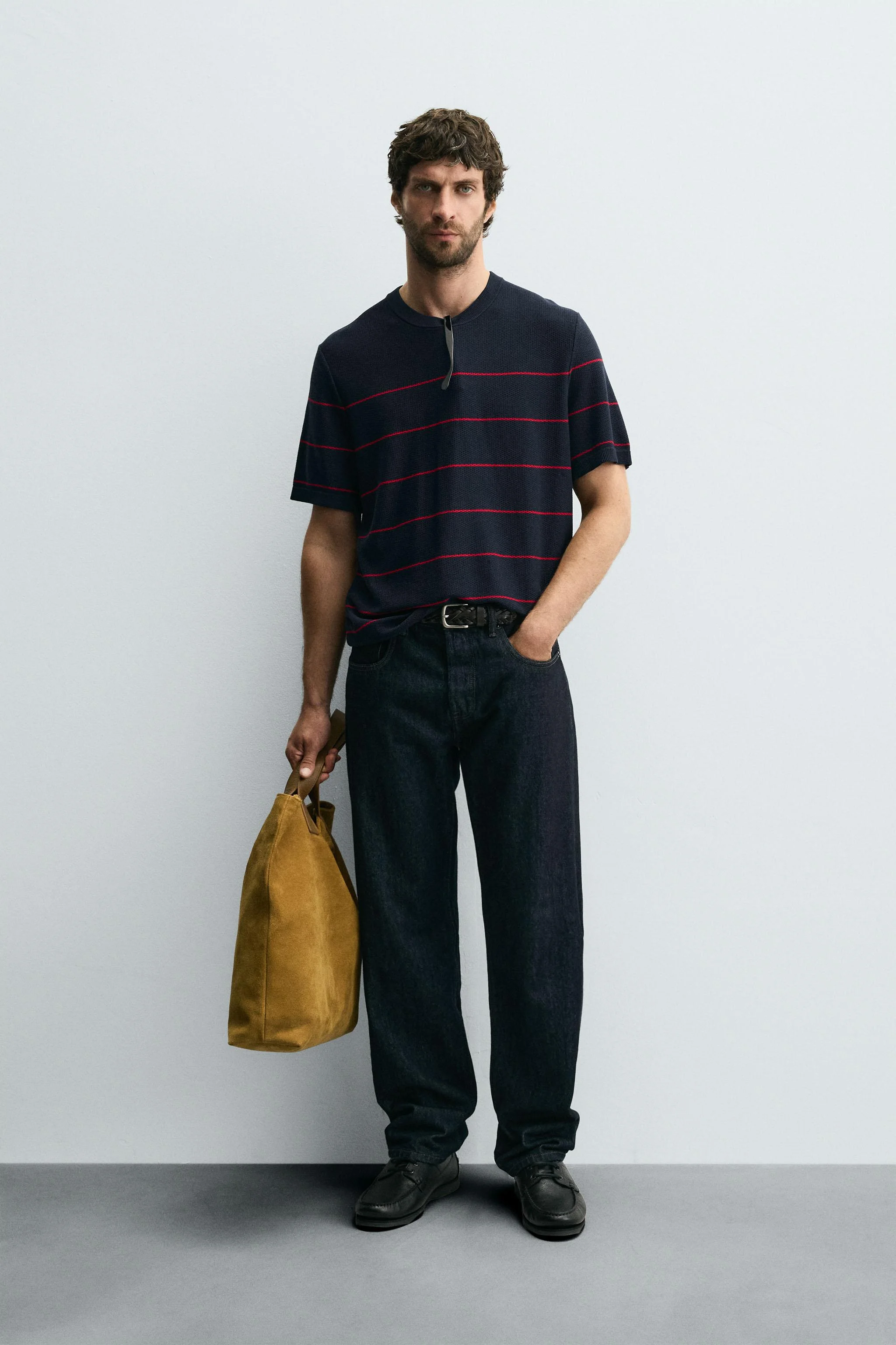 تی شرت بافتنی ژاکارد راه راه