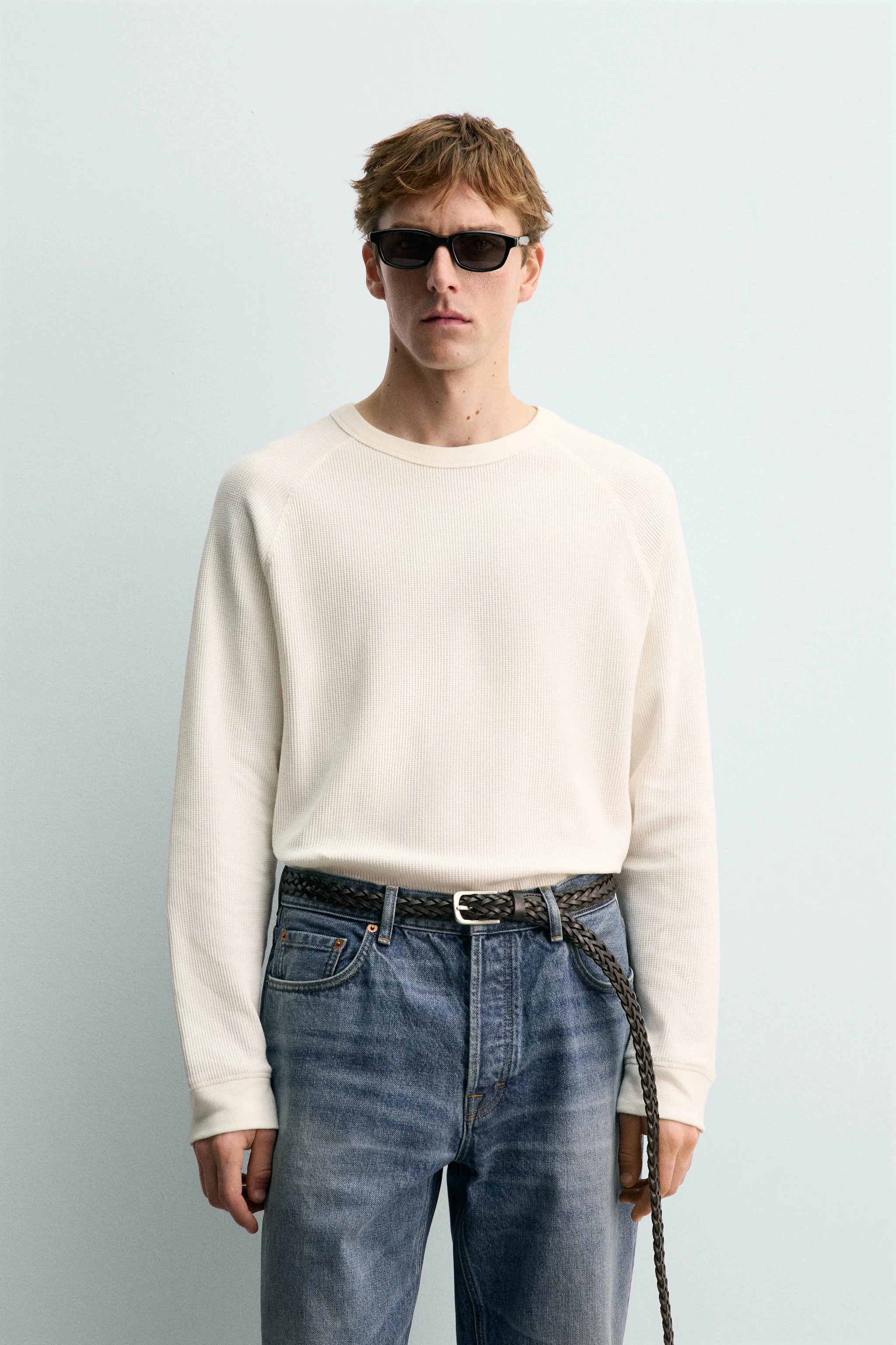 تی‌شرت بافتنی وافل با بافت برجسته AARON LEVINE X ZARA