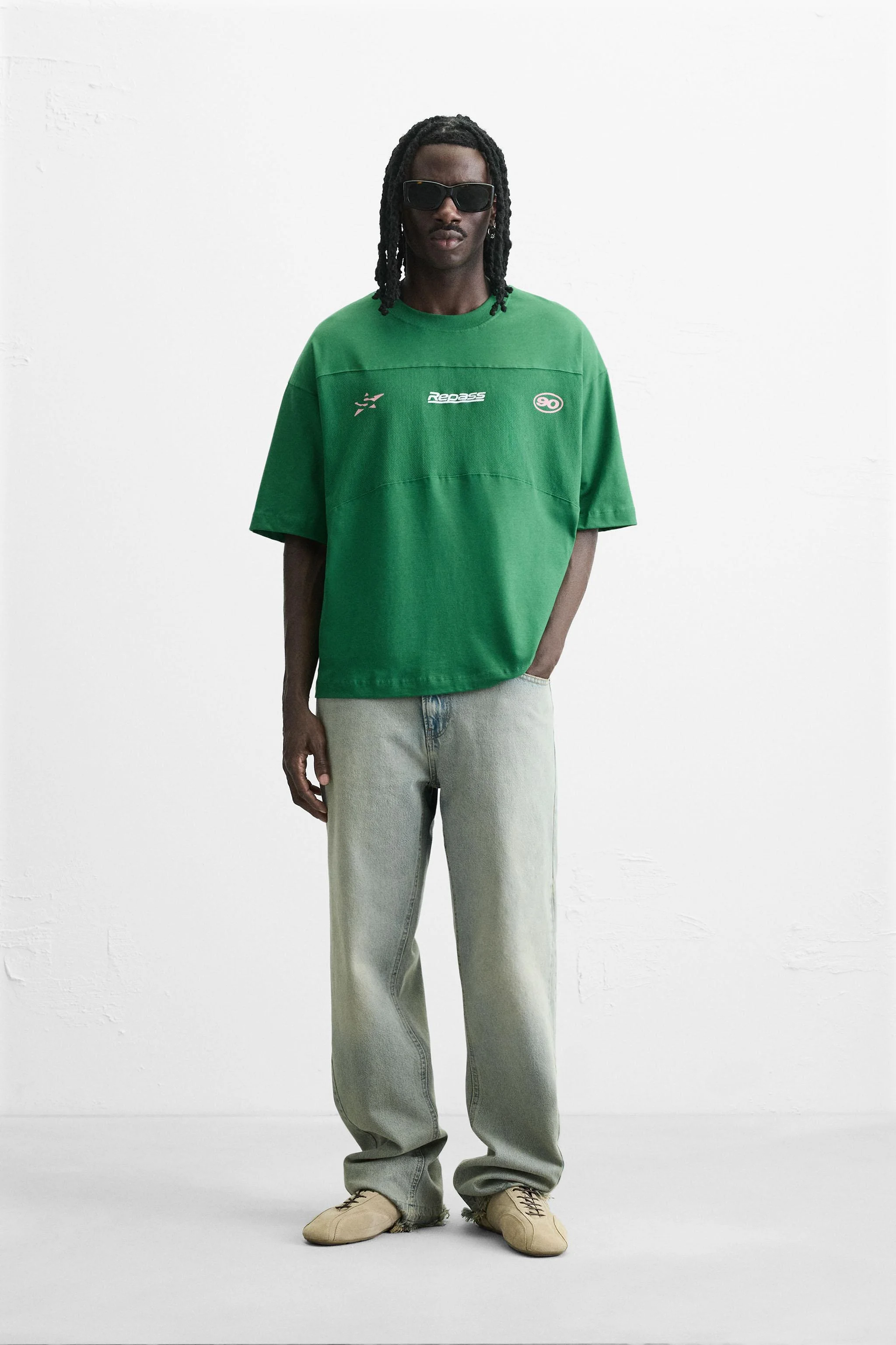 تی شرت با راه راه توری