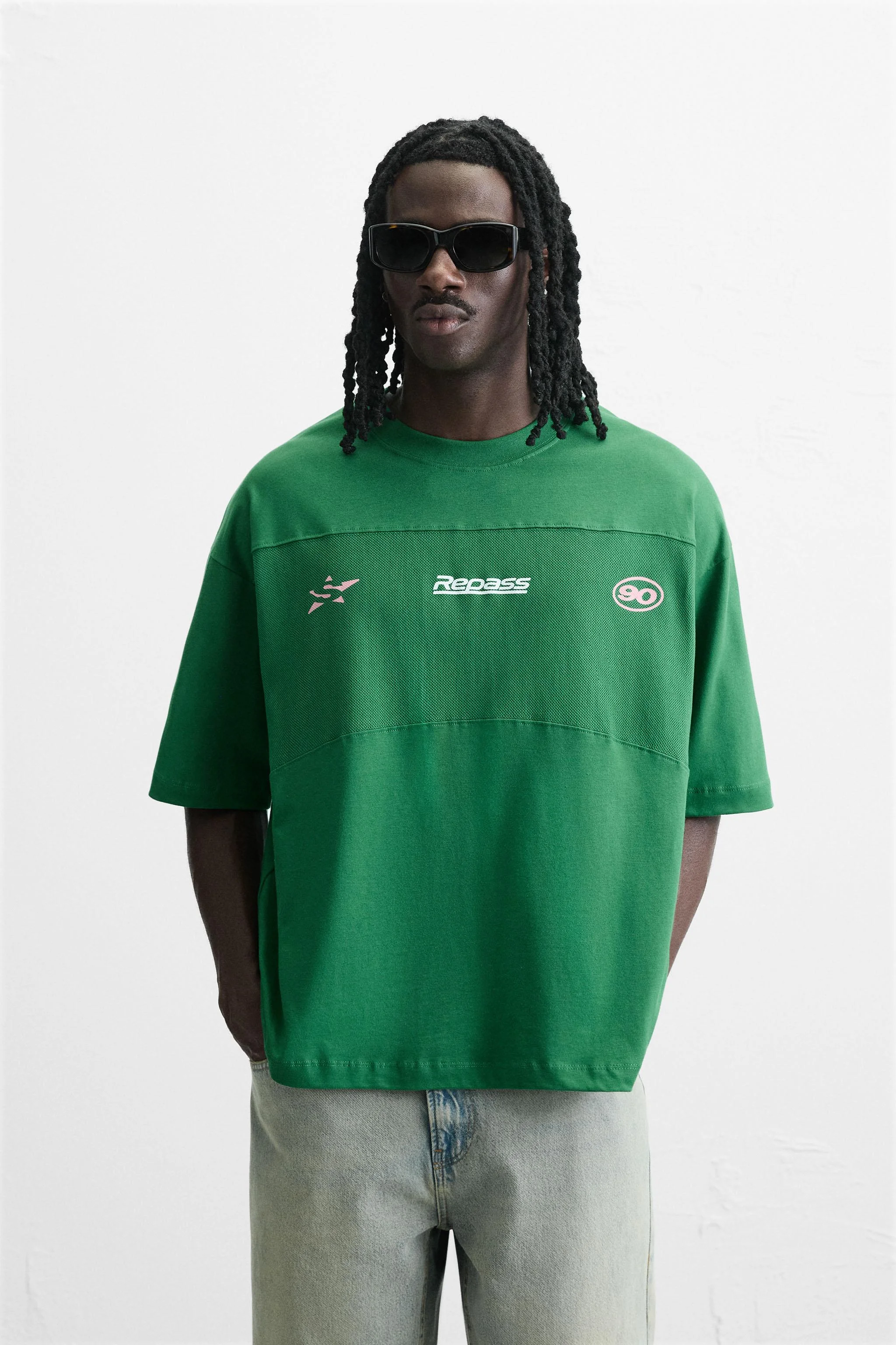 تی شرت با راه راه توری