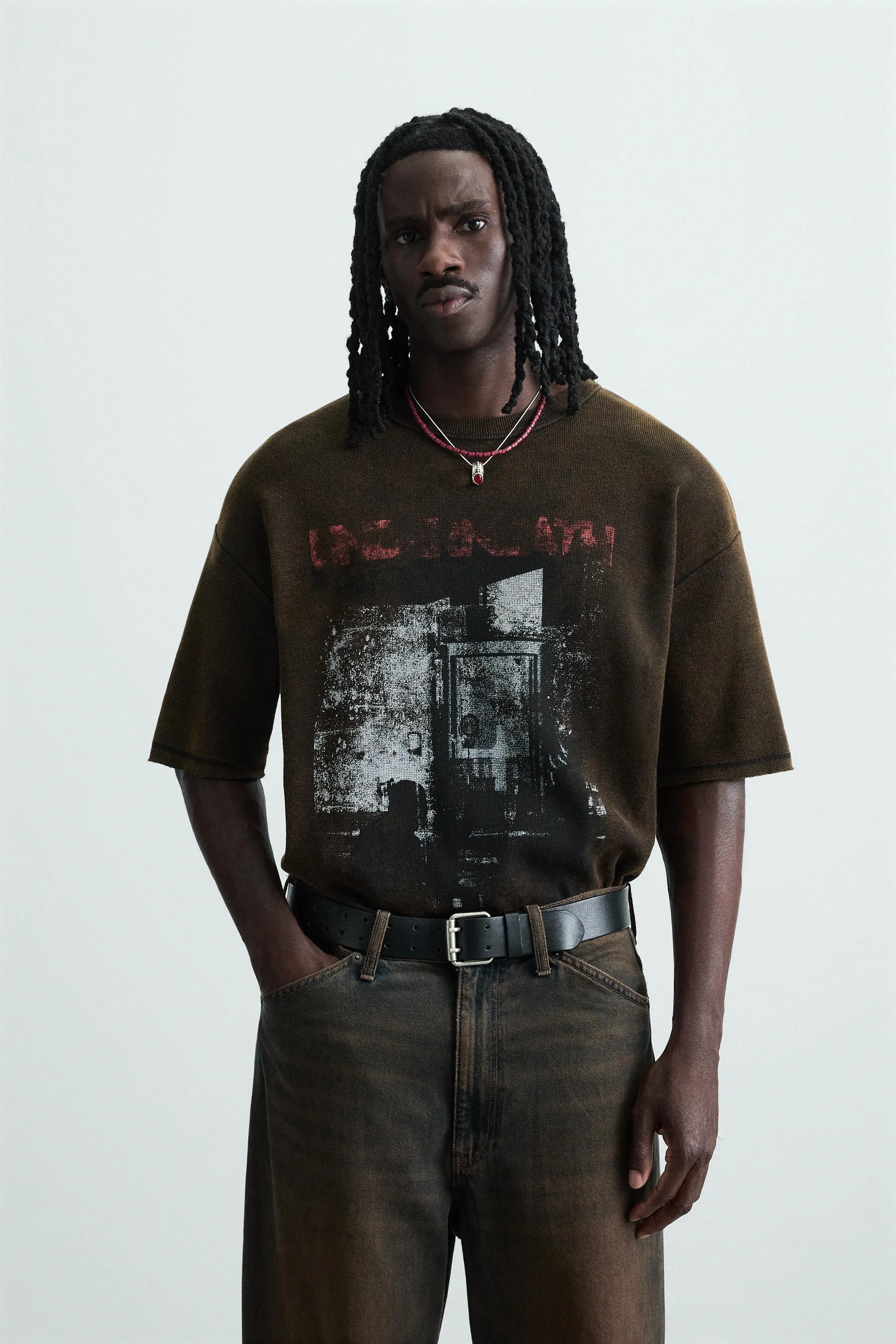 تی شرت بافتنی طرح دار