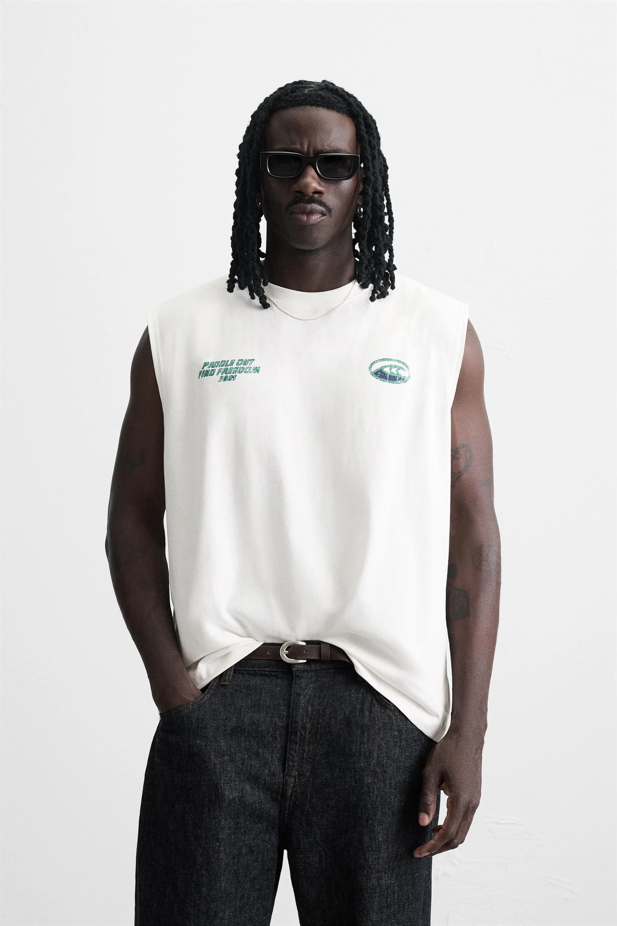 تاپ رکابی طرح‌دار شسته شده