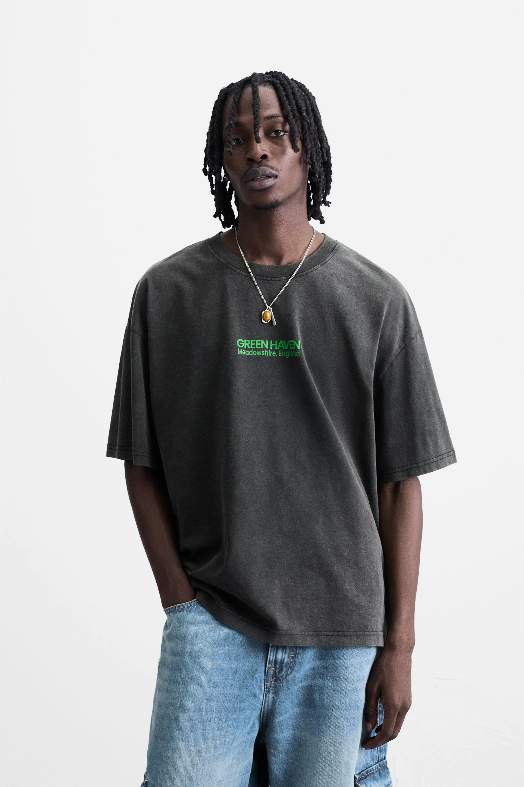 تی شرت طرح دار با افکت شسته شده