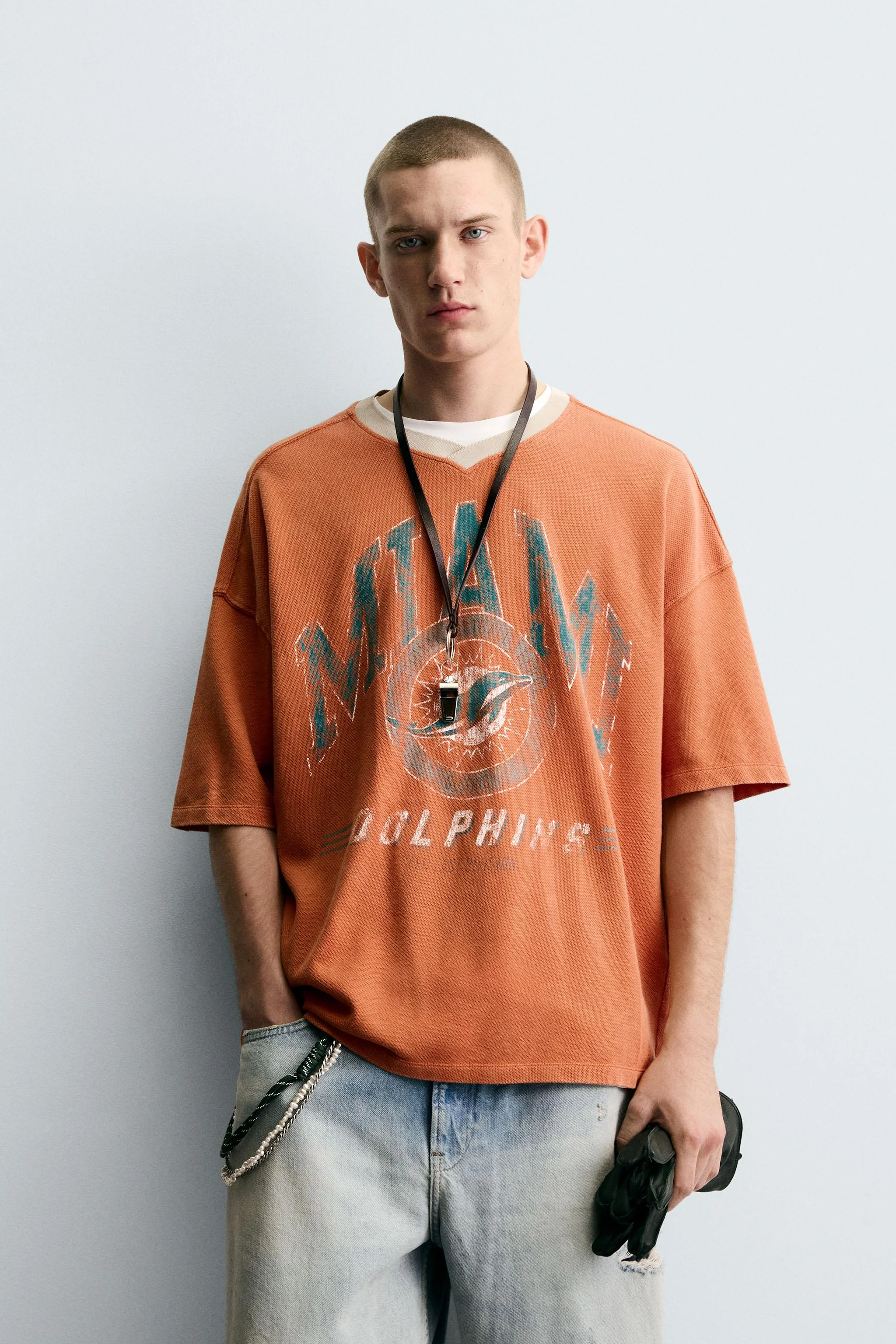 تی شرت بافت دار ان اف ال میامی دلفینز