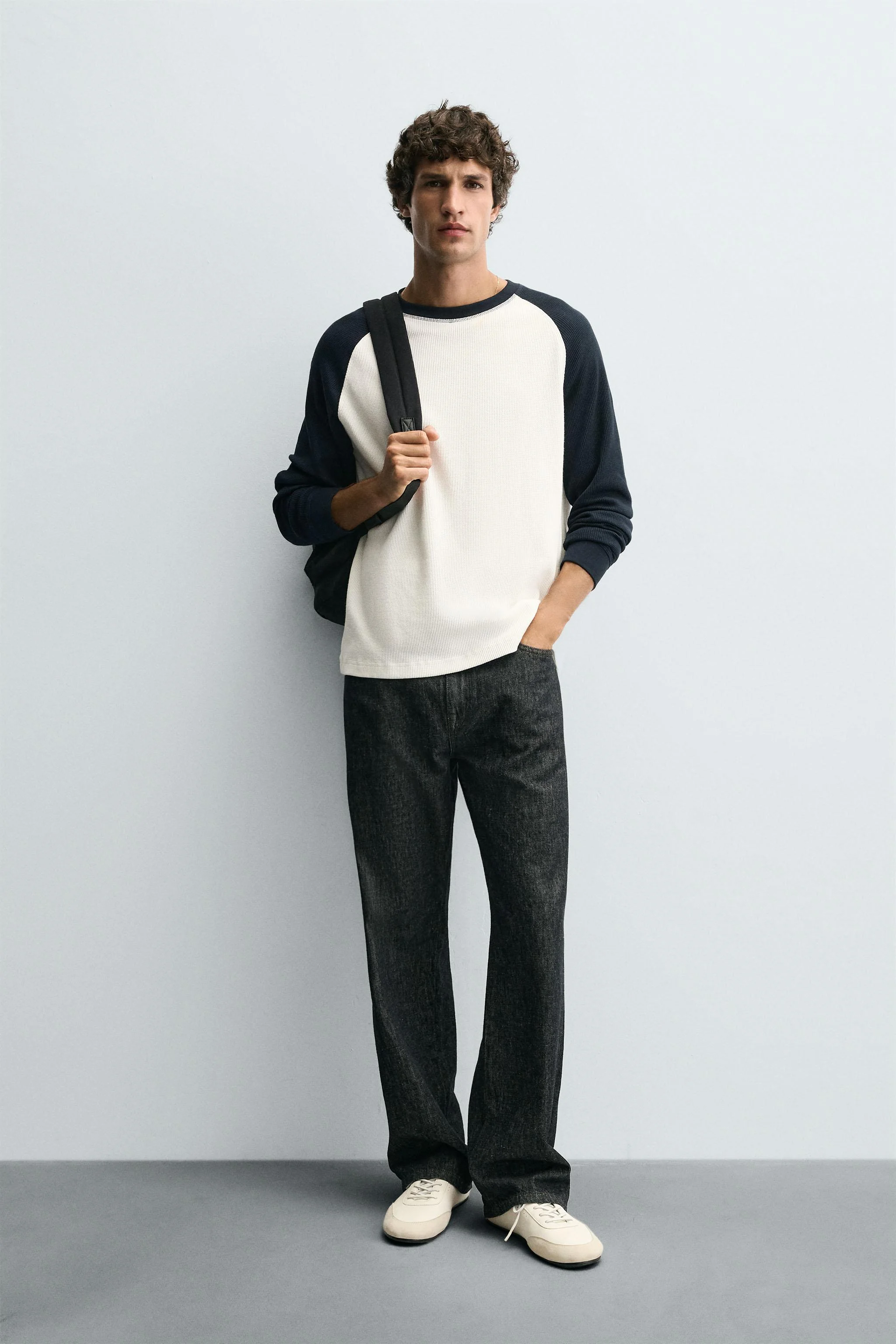 تی شرت بافتنی وافل با طرح رنگی