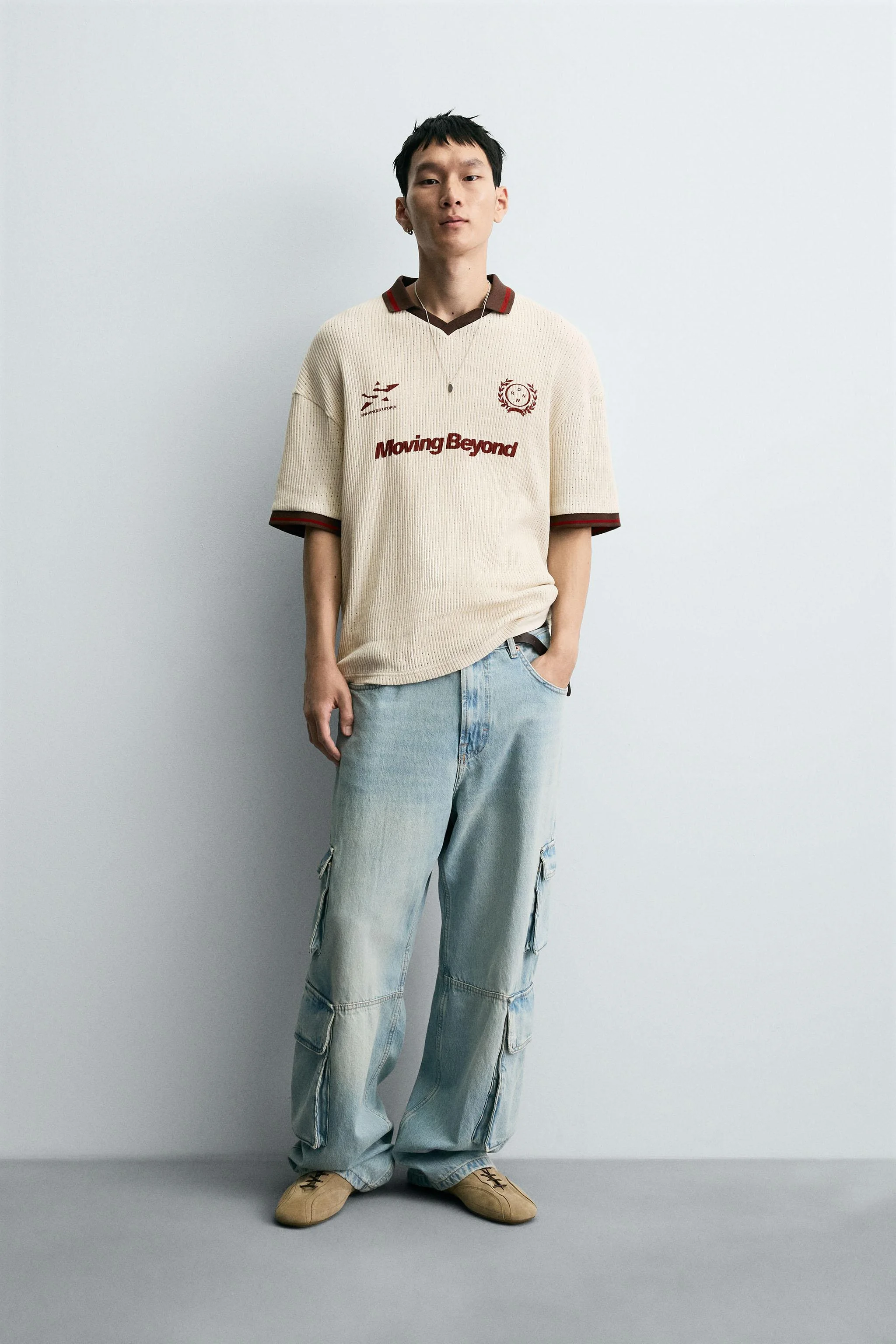 پولوشرت بافت دار فوتبالی رترو پولوشرت بافت دار فوتبالی رترو