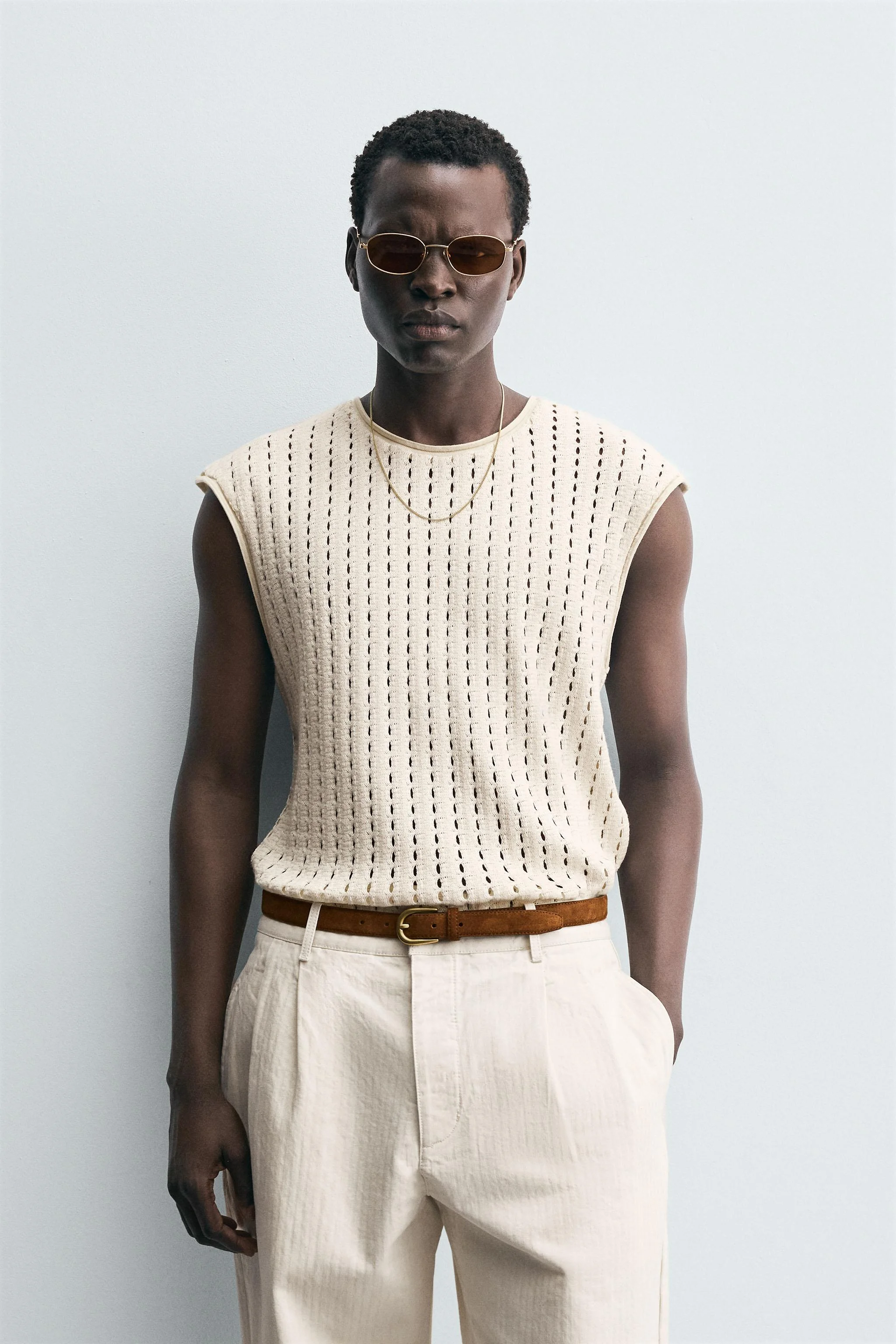 تی شرت بافتنی بدون آستین