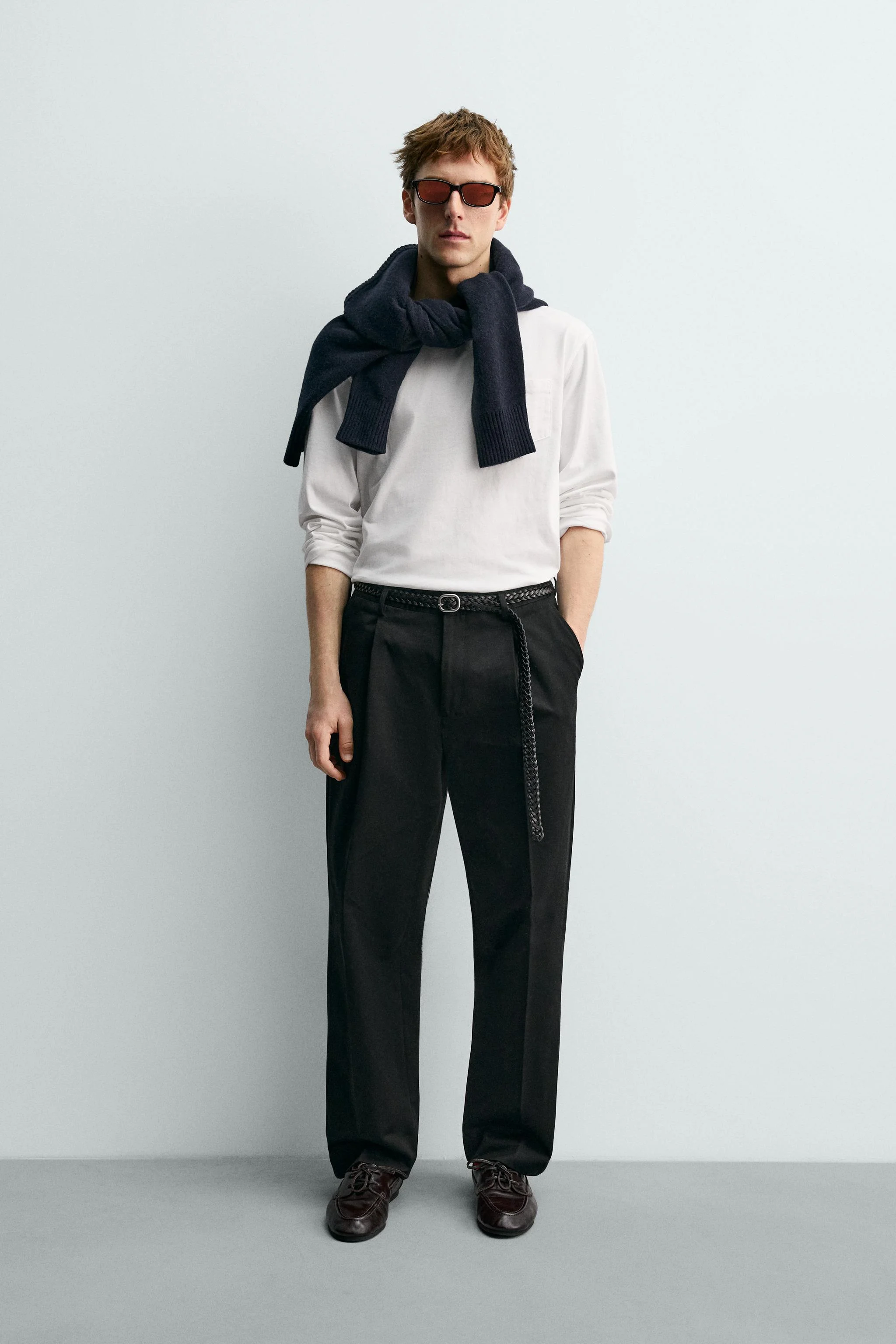 تی شرت آستین بلند با جیب آرون لوین ایکس زارا