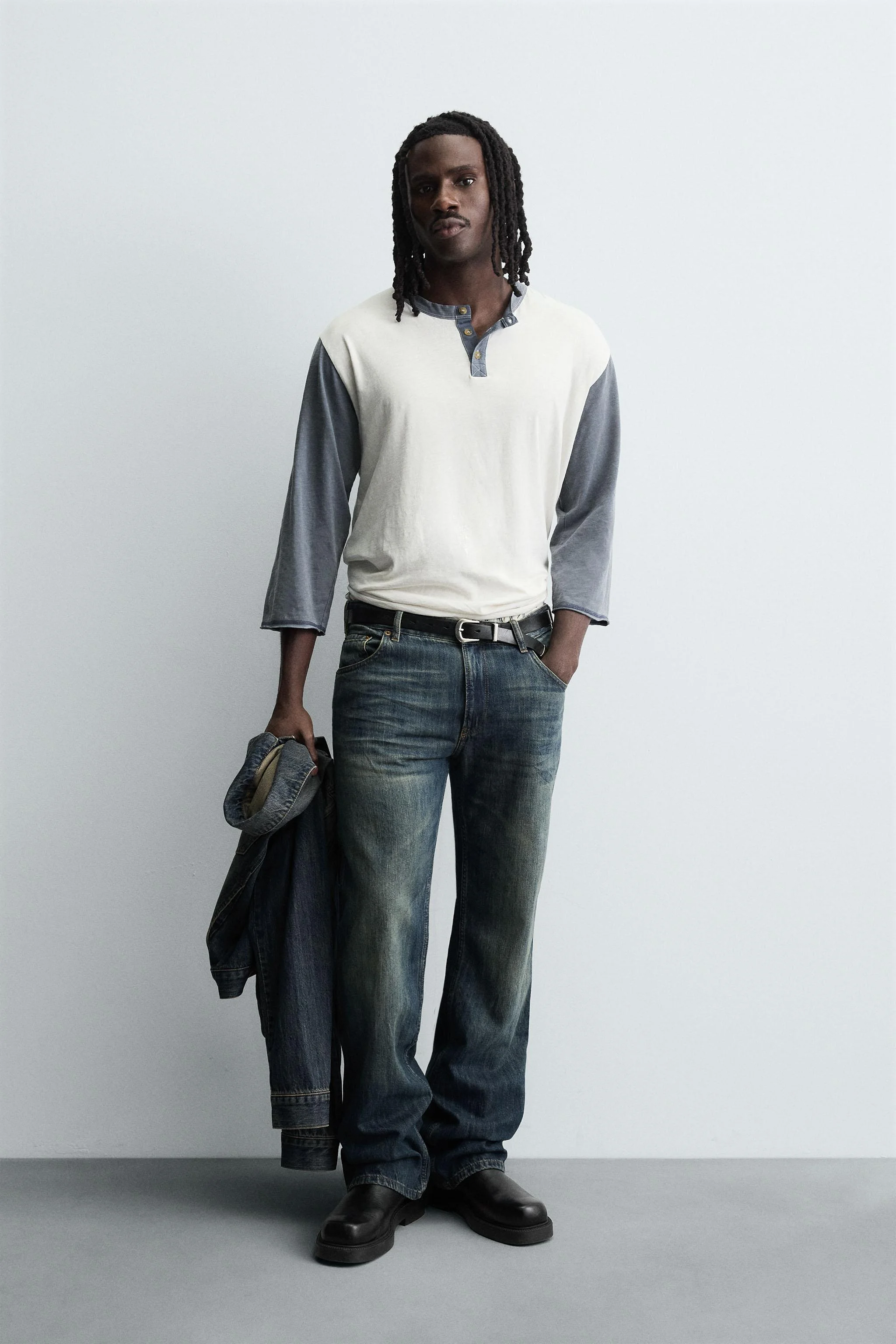 شلوار جین فاق کوتاه دمپا گشاد