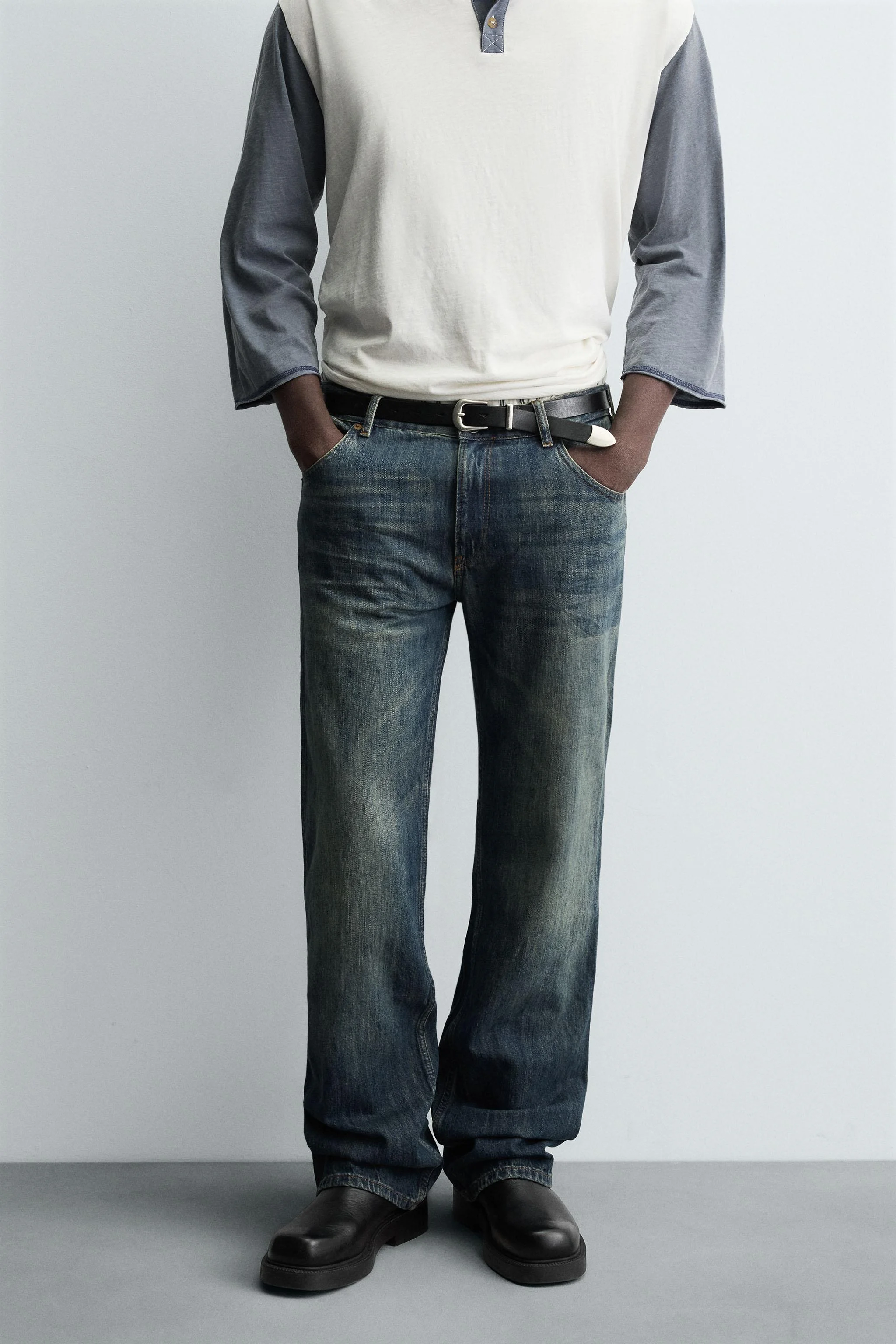 شلوار جین فاق کوتاه دمپا گشاد