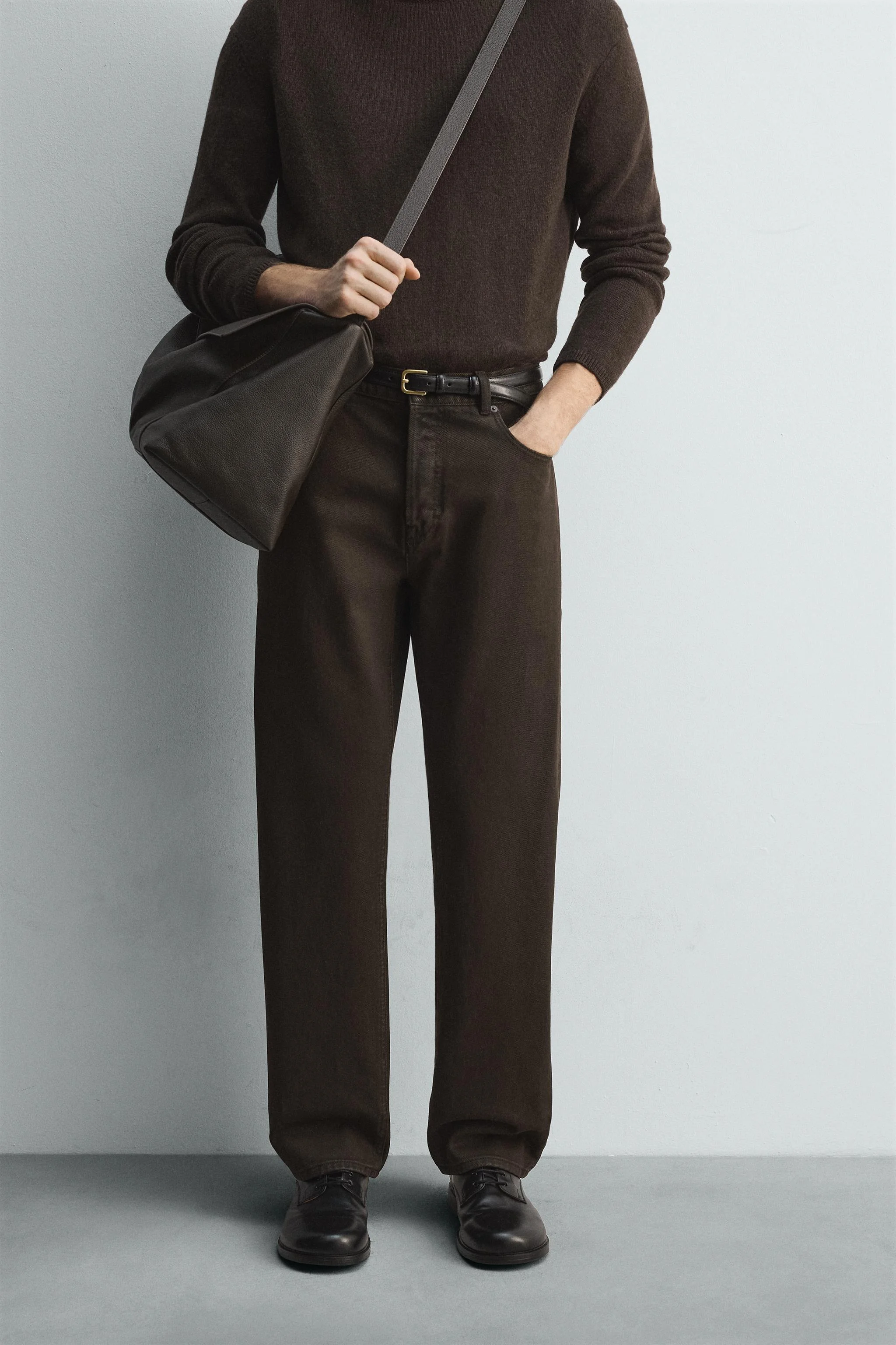 شلوار جین راسته با پرداخت واکس خورده