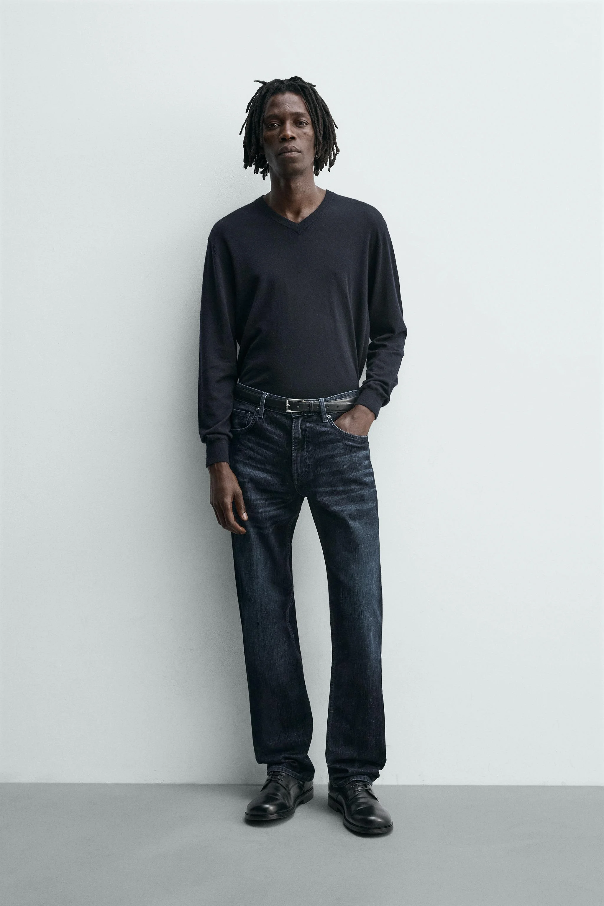 شلوار جین راسته با بافت مخملی