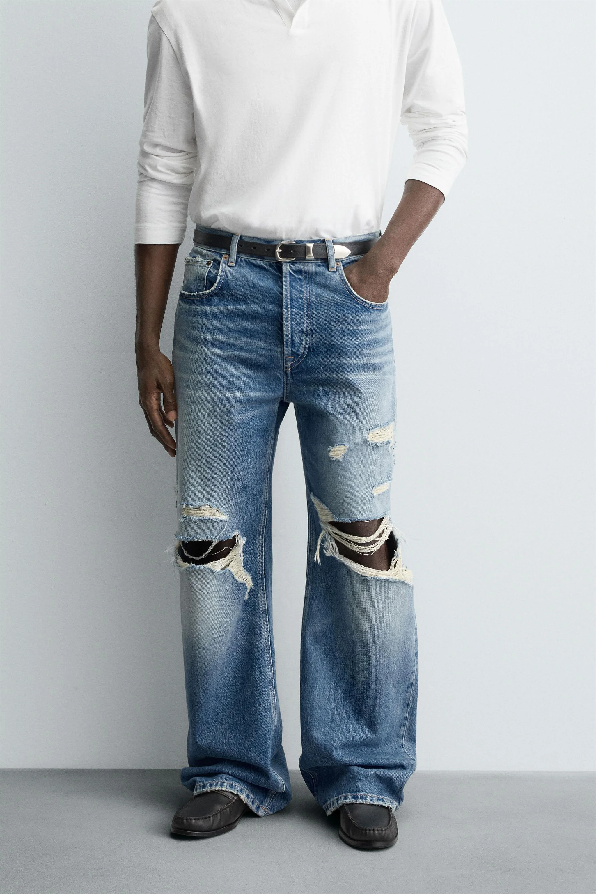 شلوار جین آزاد با فاق راحت