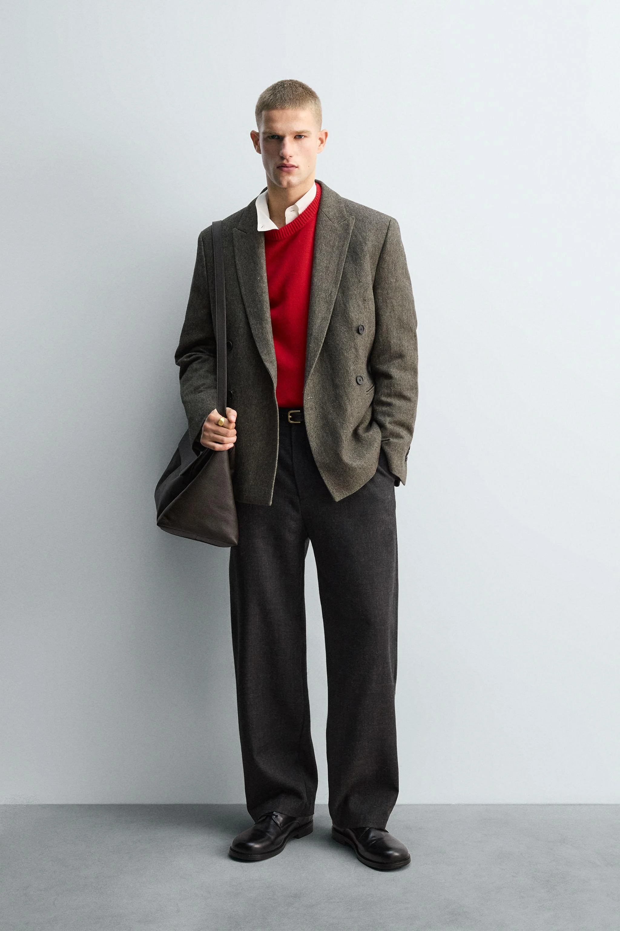 شلوار پشمی پلیسه دار با برش راسته - نسخه محدود