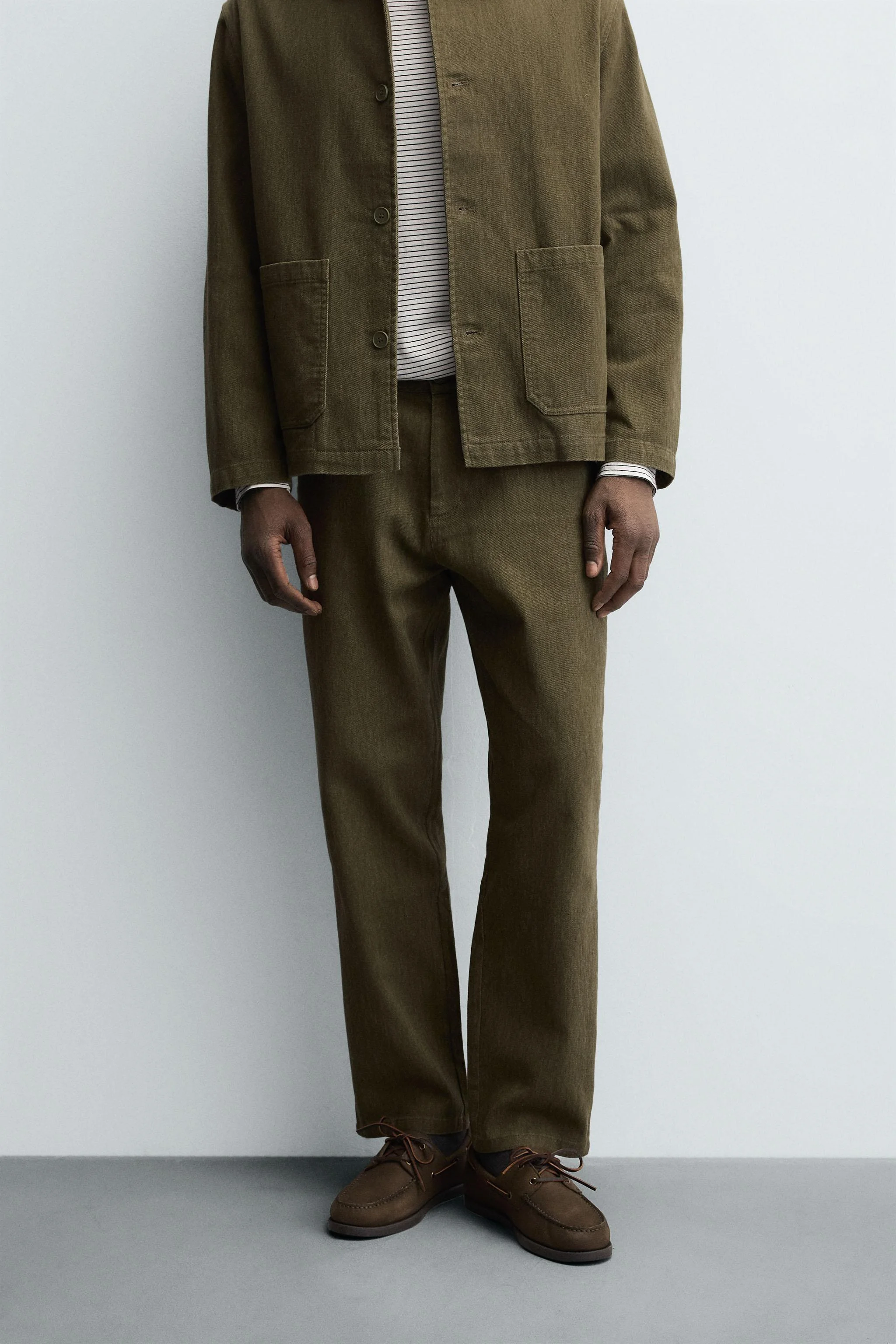 شلوار کتان با بافت