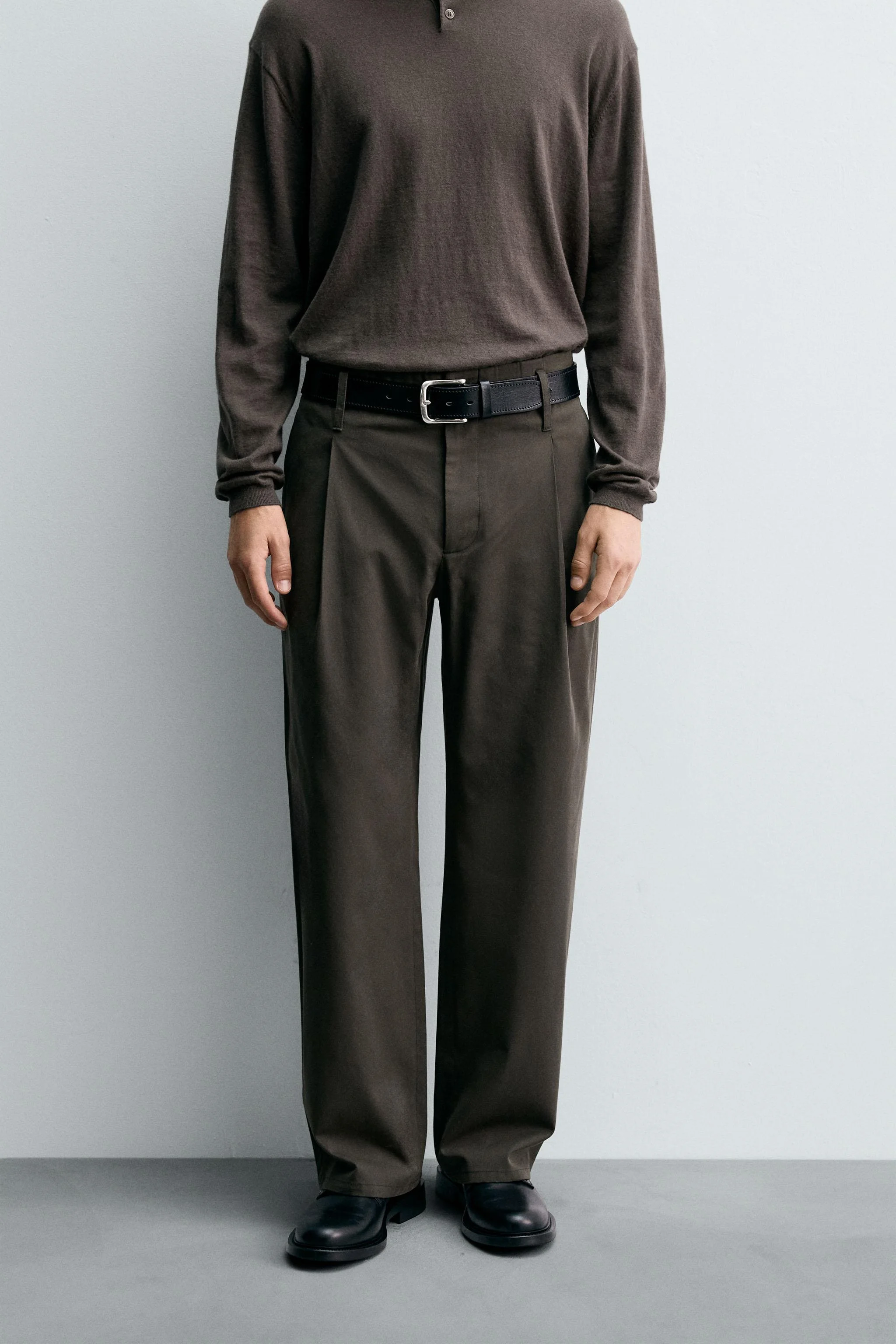 شلوار پلیسه دار از جنس ویسکوز-کتان