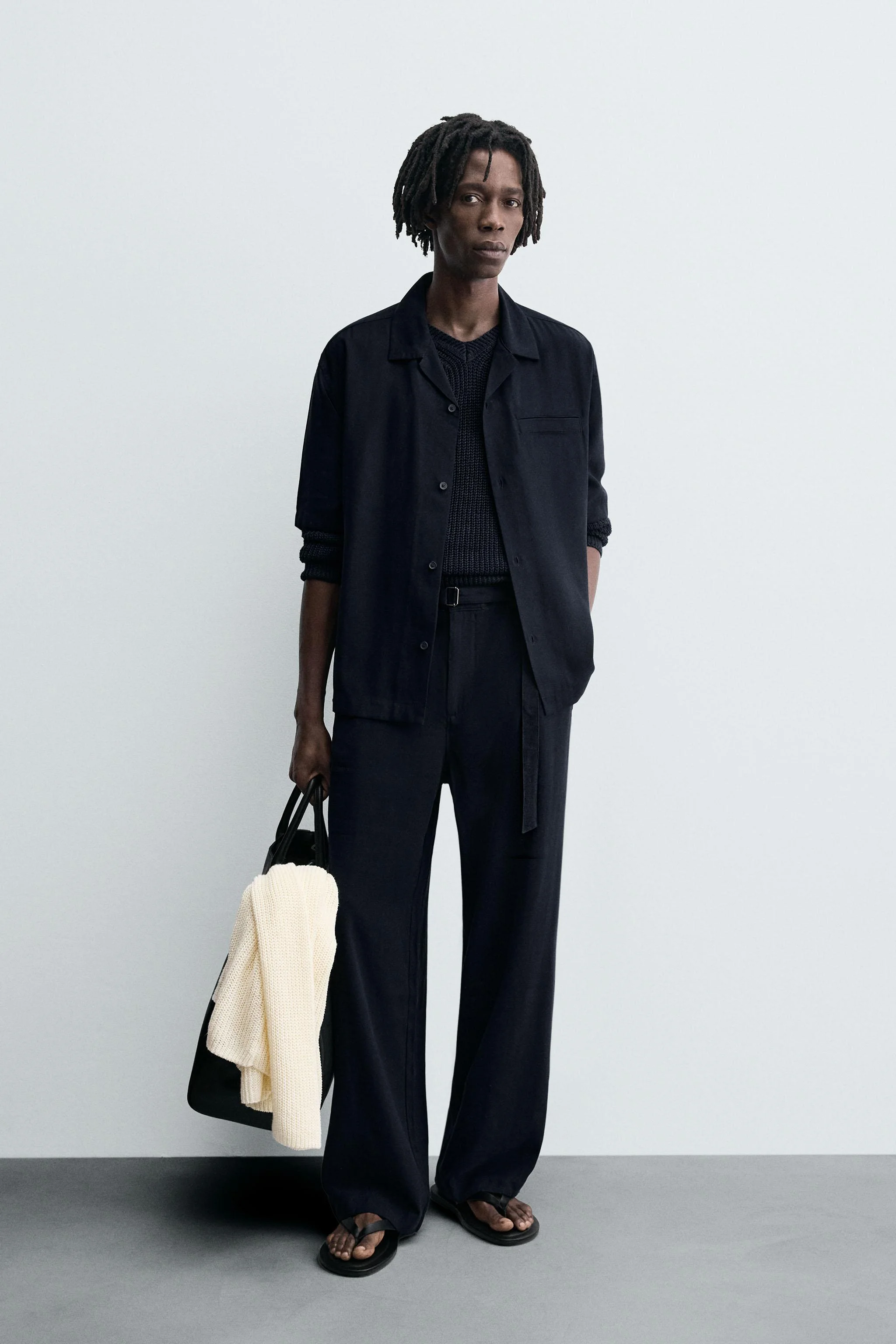 شلوار راسته با کمربند