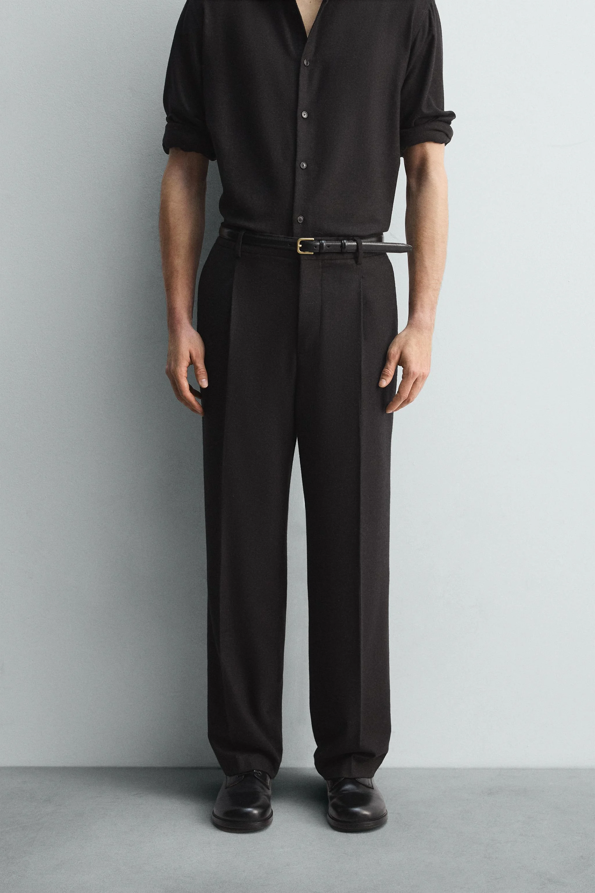 شلوار راسته با ترکیب پشم و پلیسه