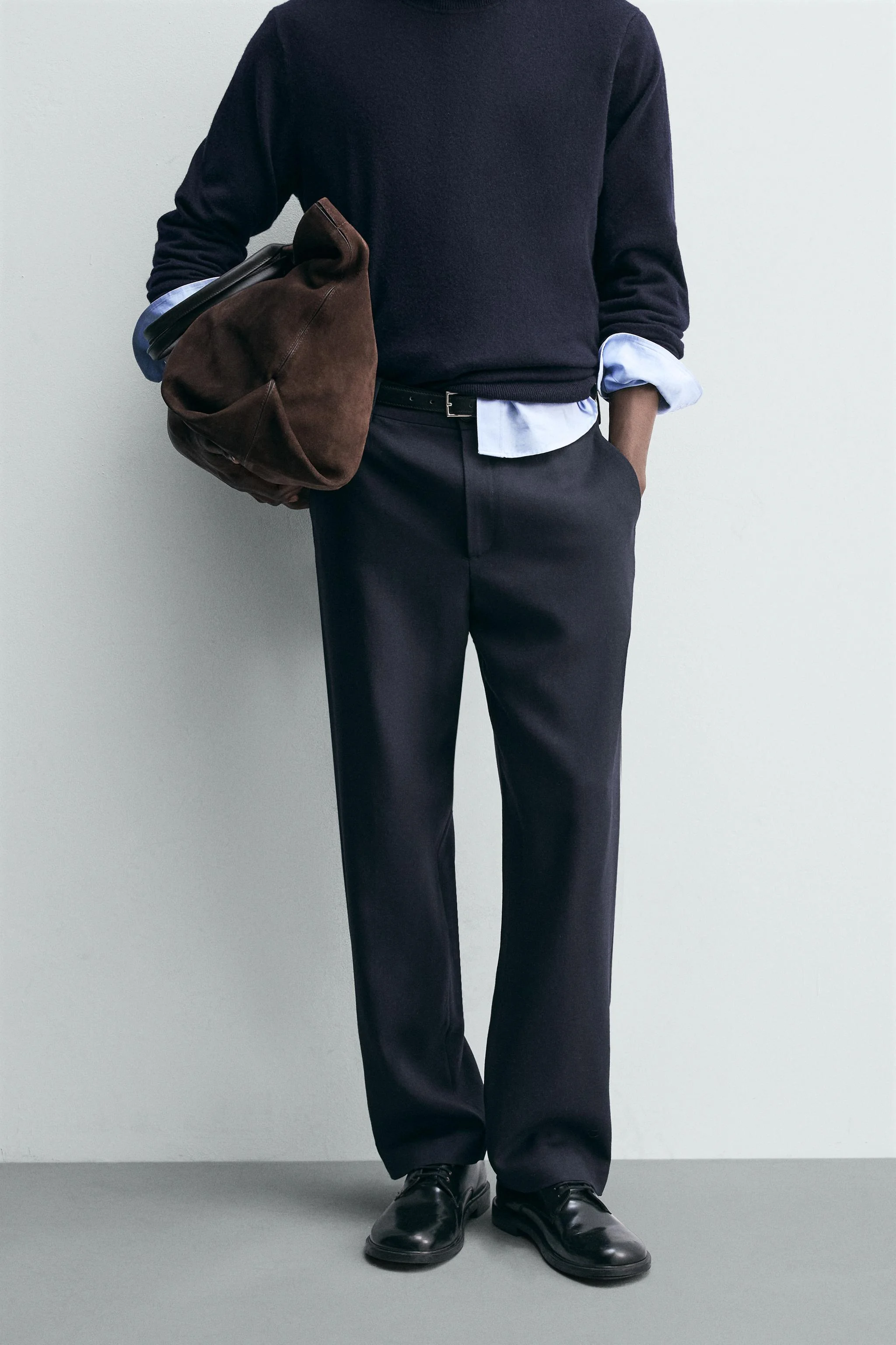 شلوار راسته با پارچه پشمی