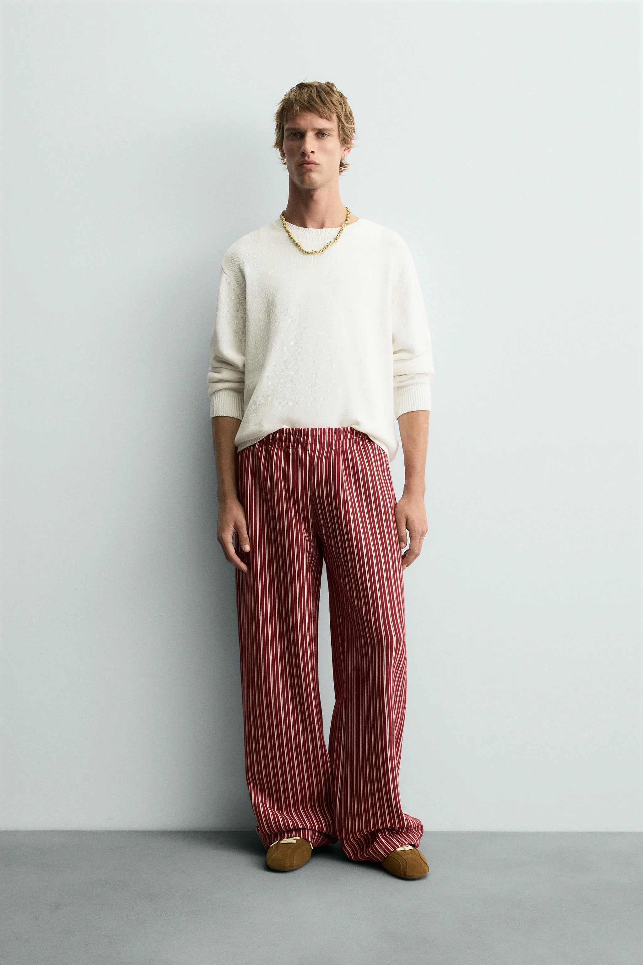 شلوار راه راه با فیت آزاد