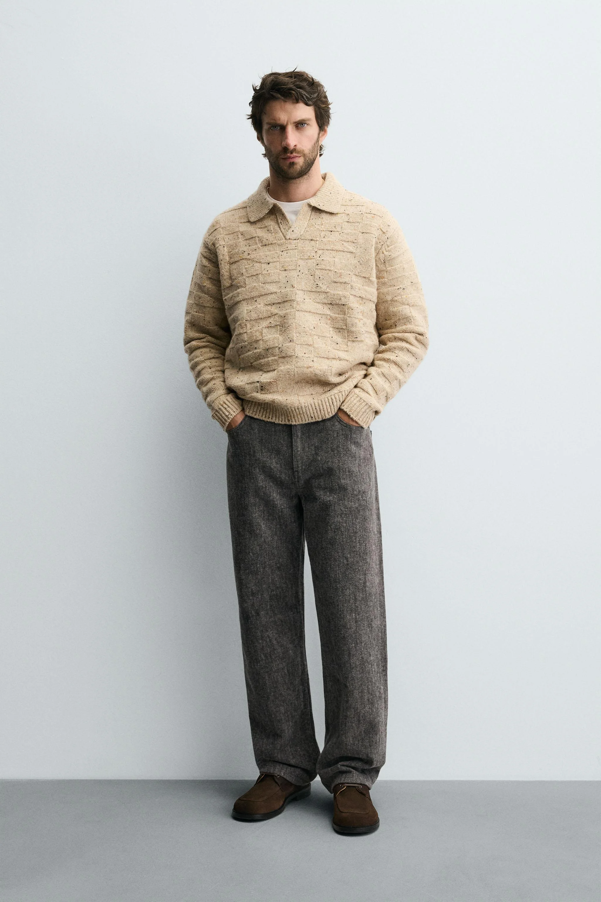 شلوار جین راسته برس خورده