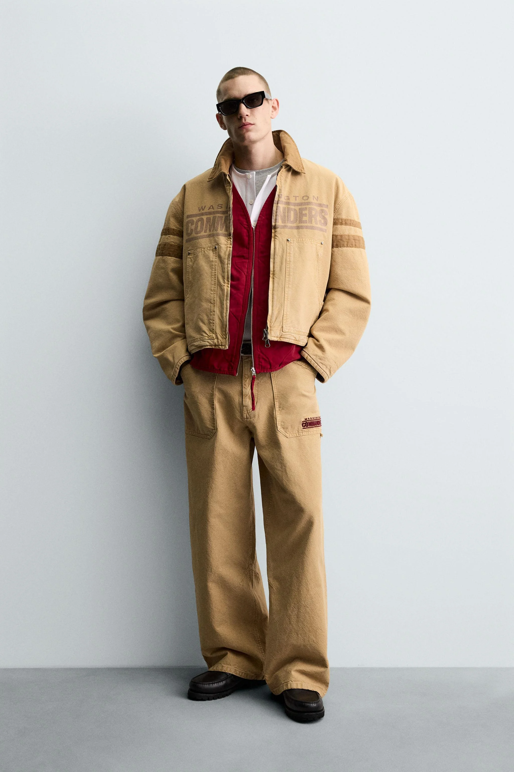 شلوار بگ فیت با تکه دوزی گلدوزی شده