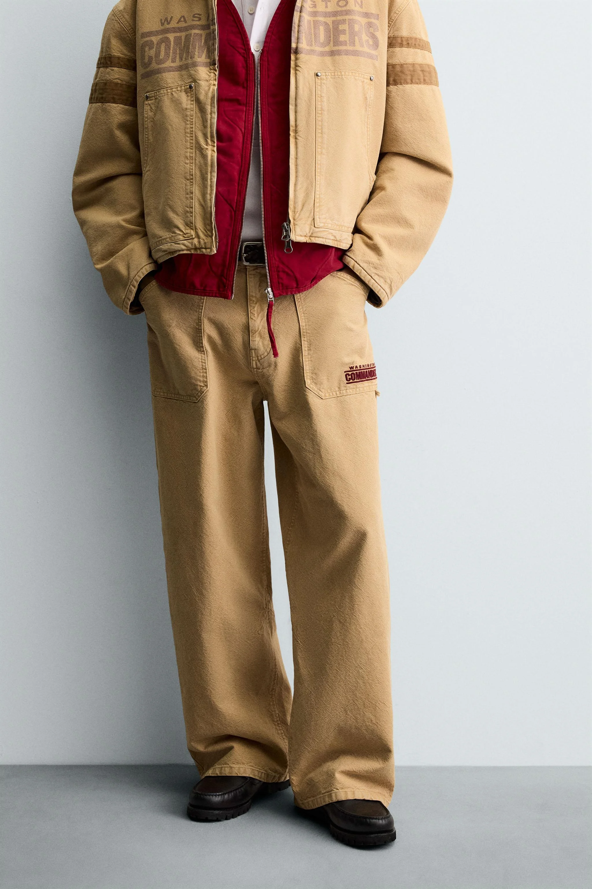 شلوار بگ فیت با تکه دوزی گلدوزی شده