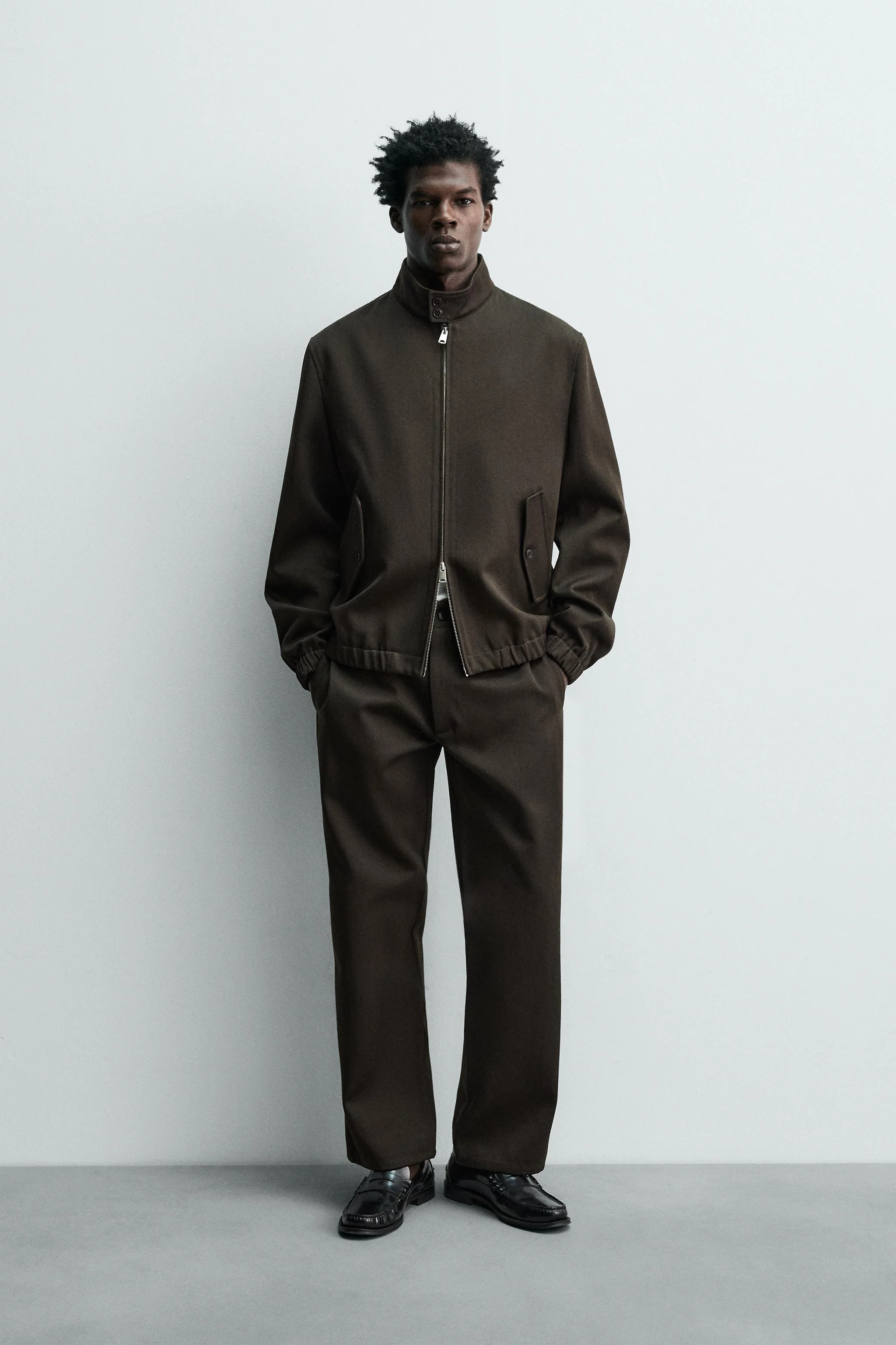 شلوار راسته بافت دار پشمی/نخی