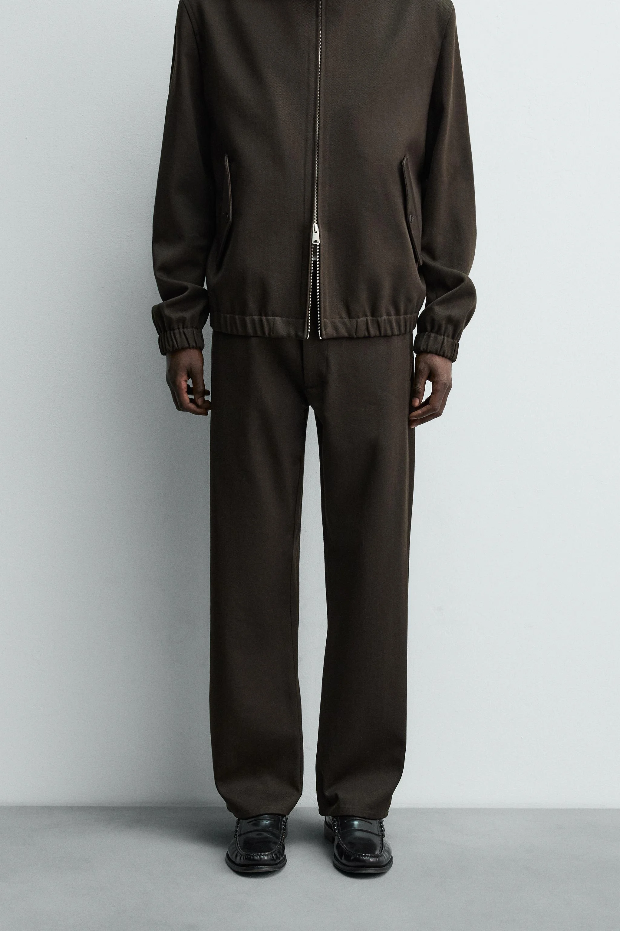 شلوار راسته بافت دار پشمی/نخی