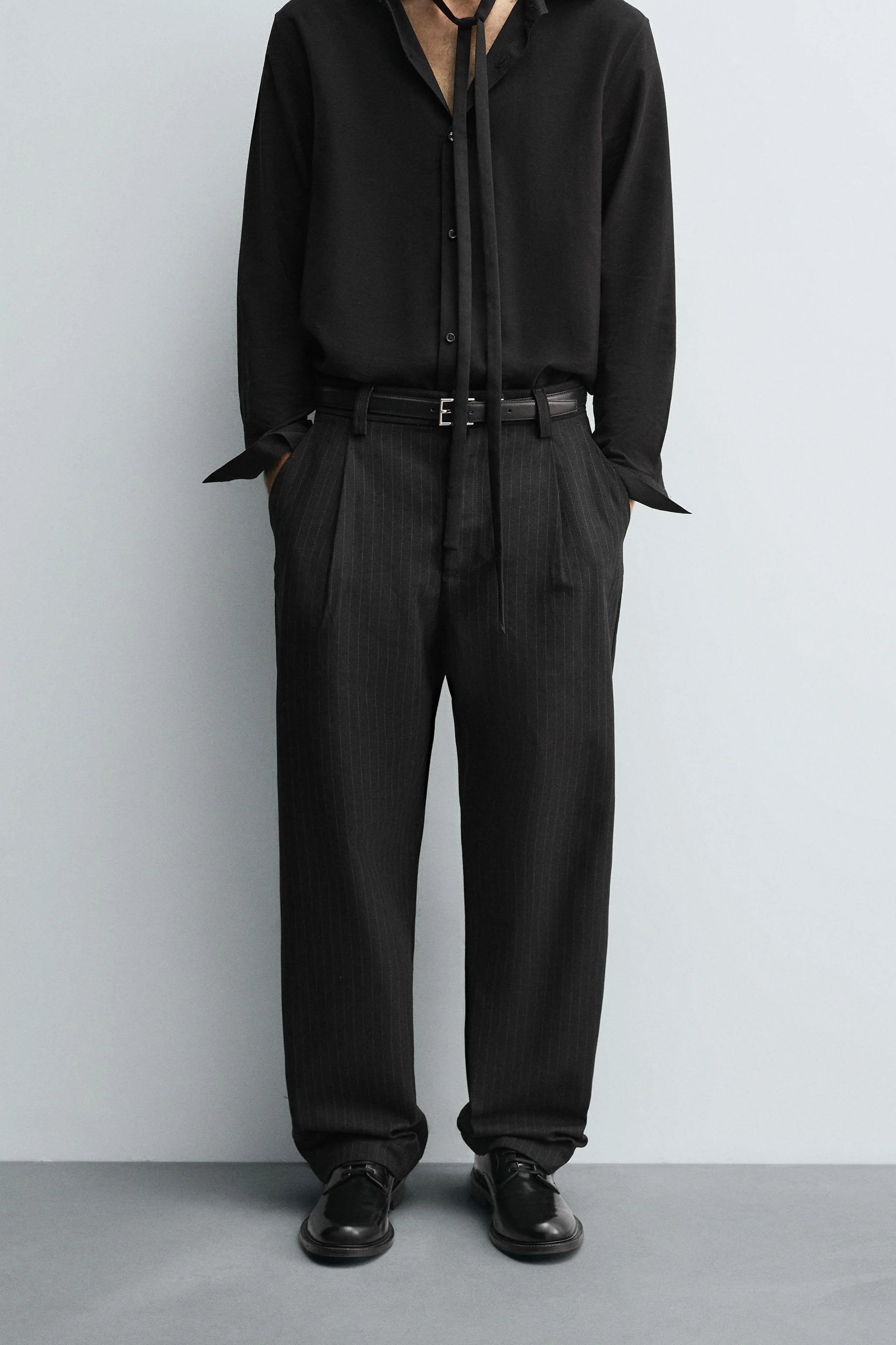 شلوار کتان راه راه با بافت