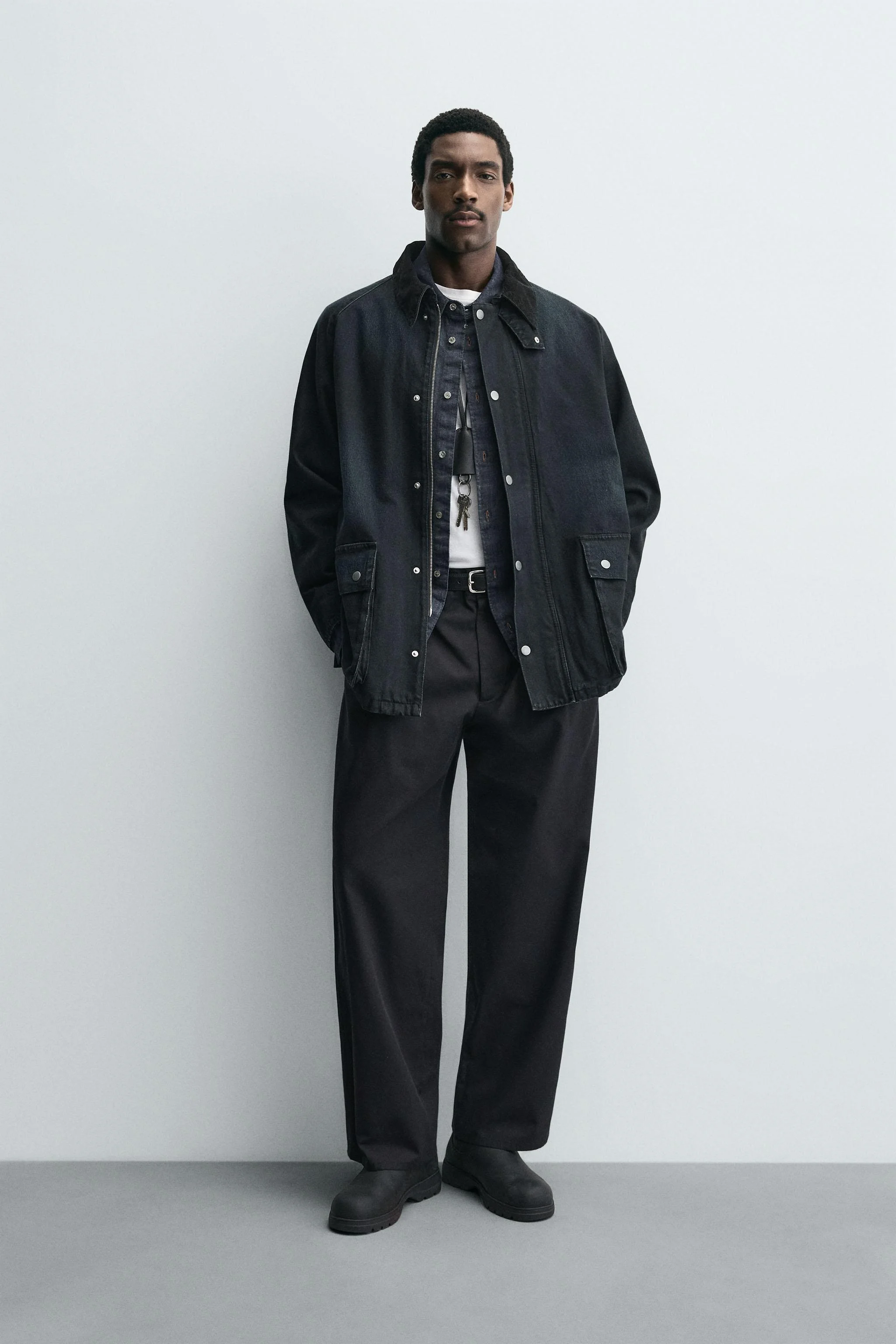 کت جین با یقه ترکیبی