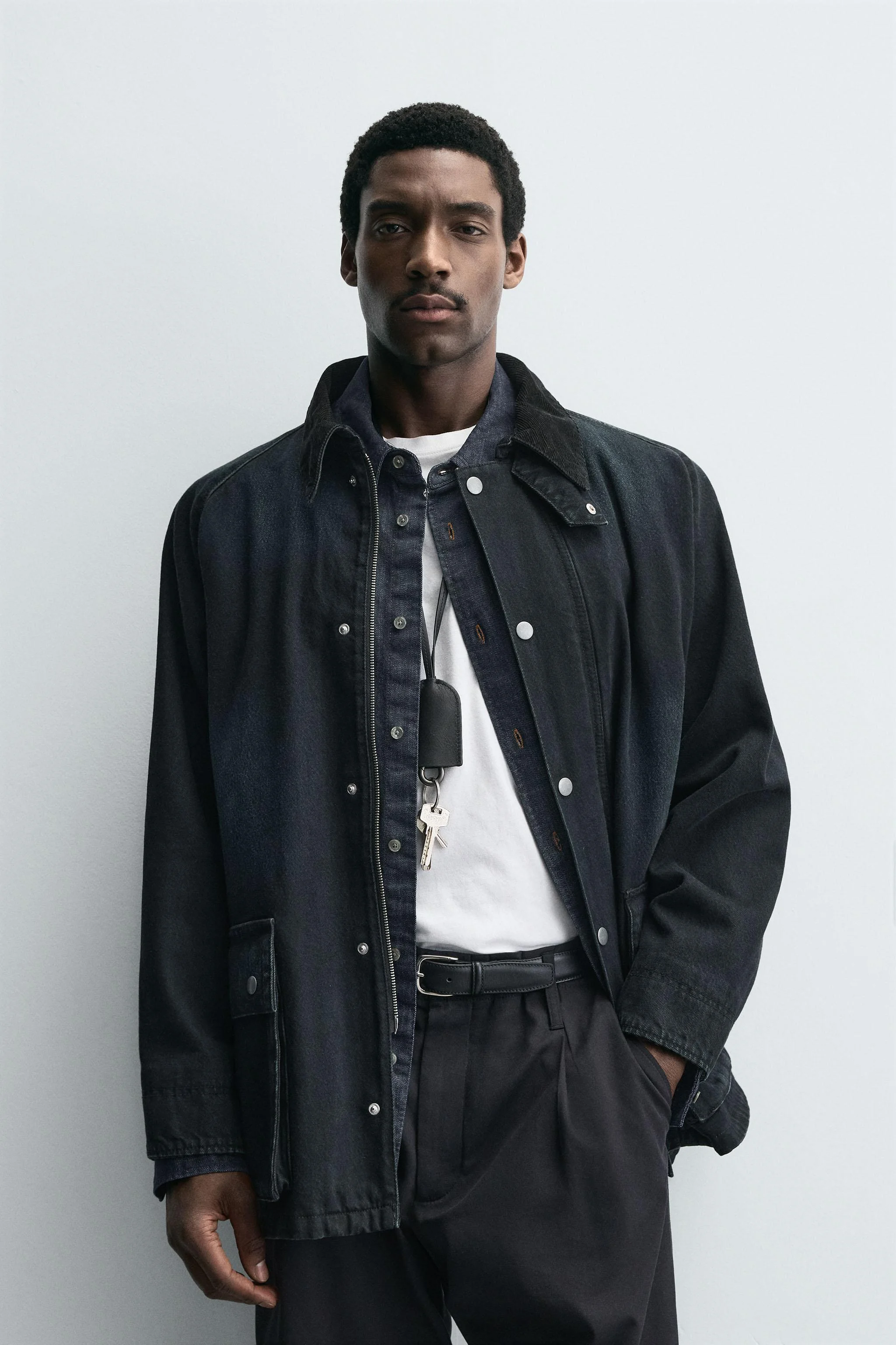 کت جین با یقه ترکیبی