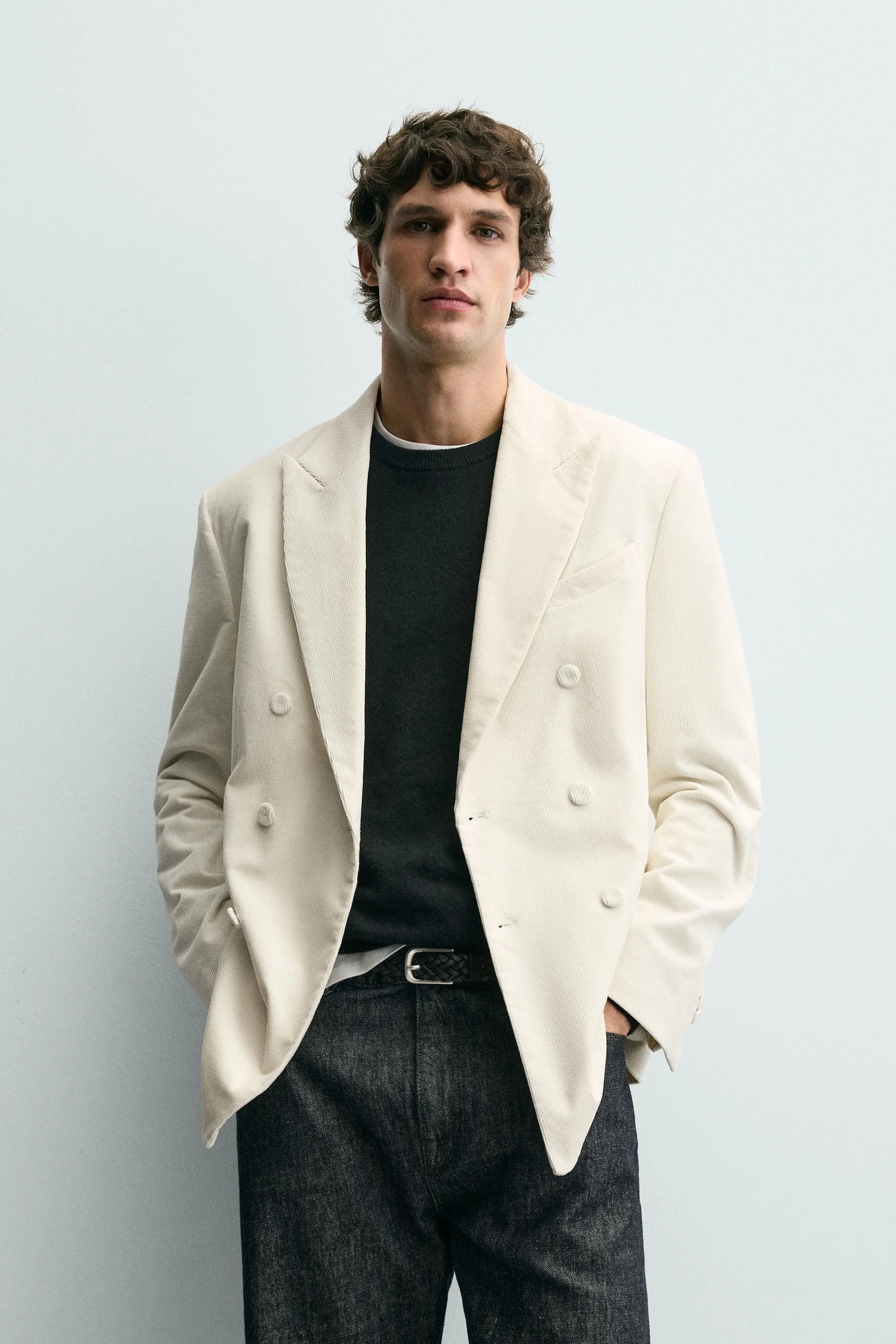 کت تک مخملی کبریتی دکمه دوبل