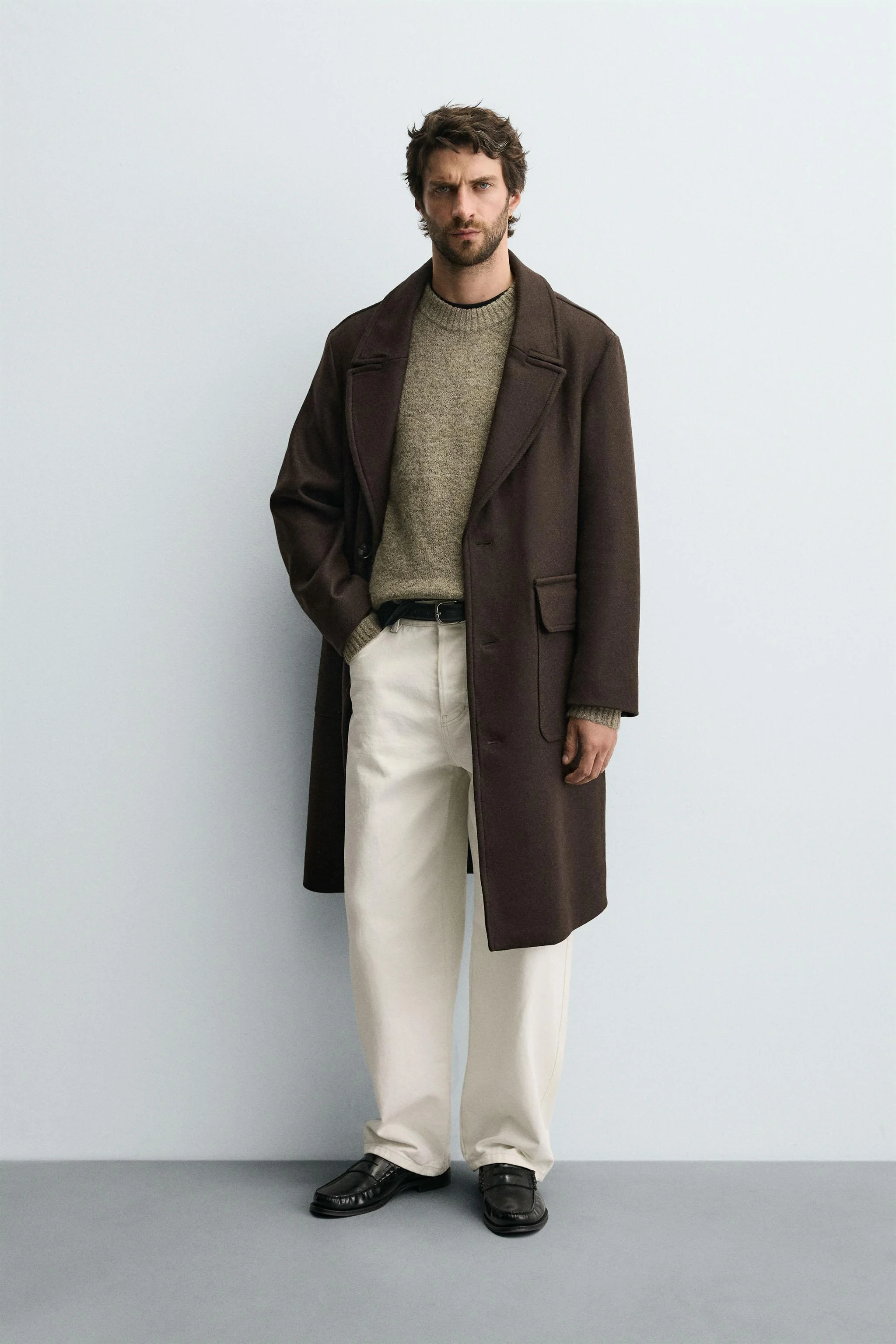 کت پشمی با تن خور راحت