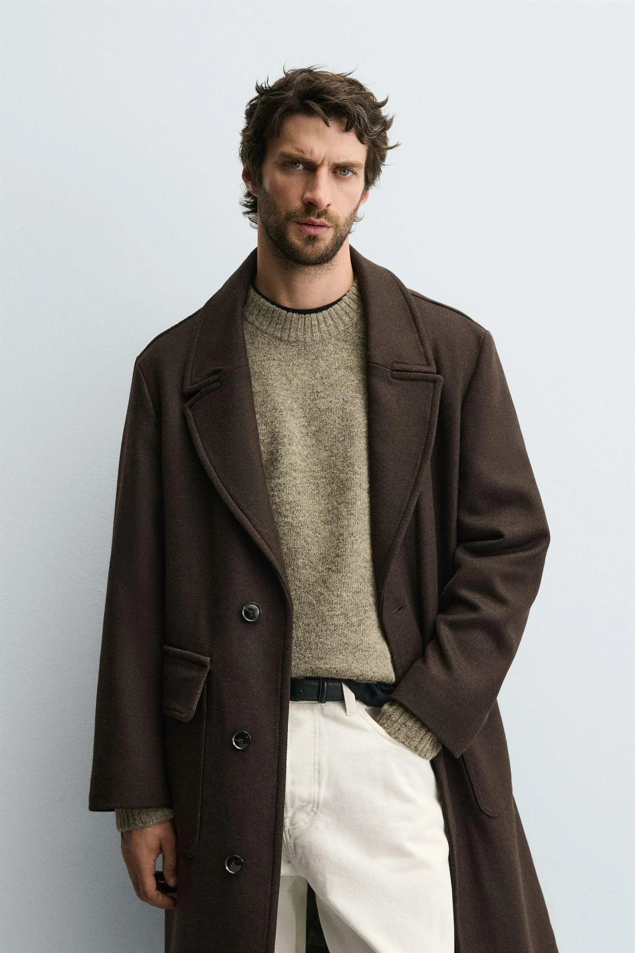 کت پشمی با تن خور راحت