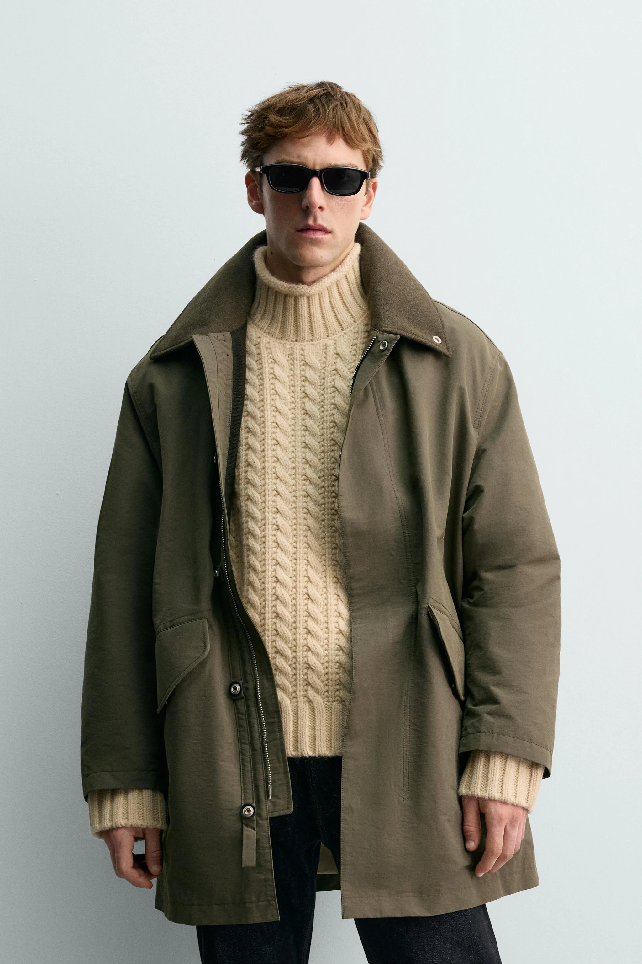 پارکا فنی با یقه متضاد آرون لوین ایکس زارا