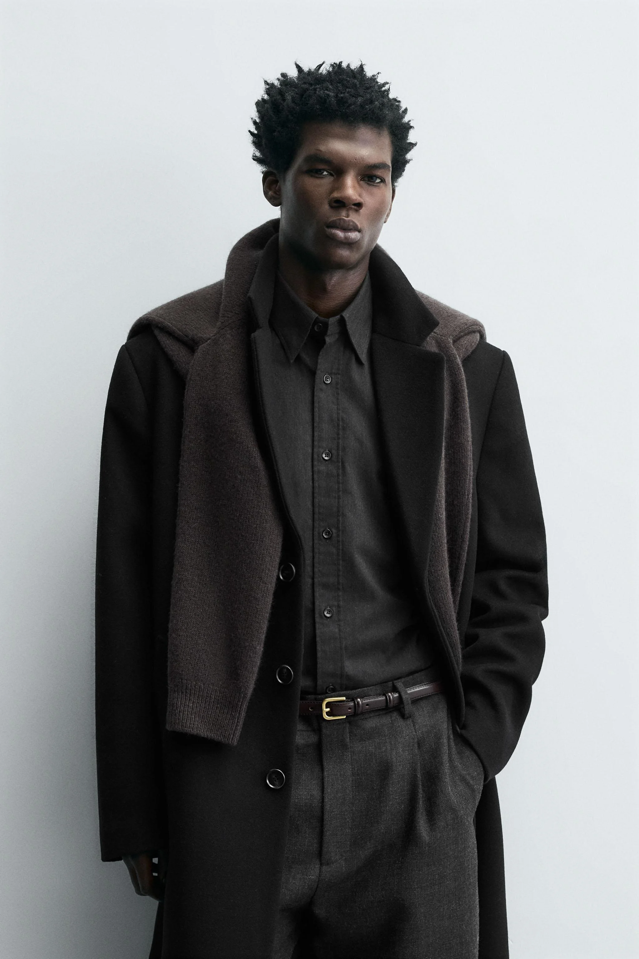 کت پشمی با برش معمولی