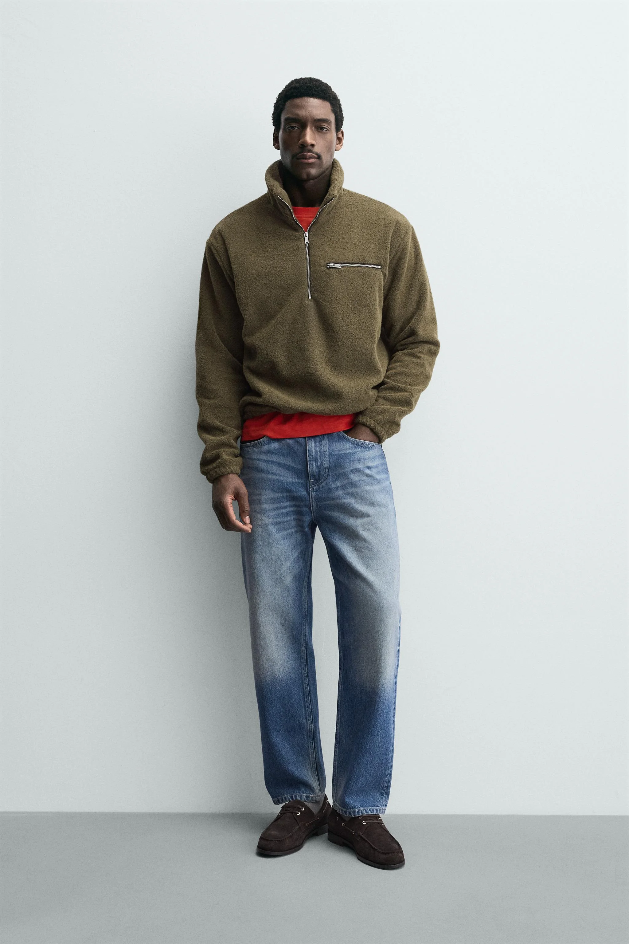 سویشرت پشمی یقه زیپ دار