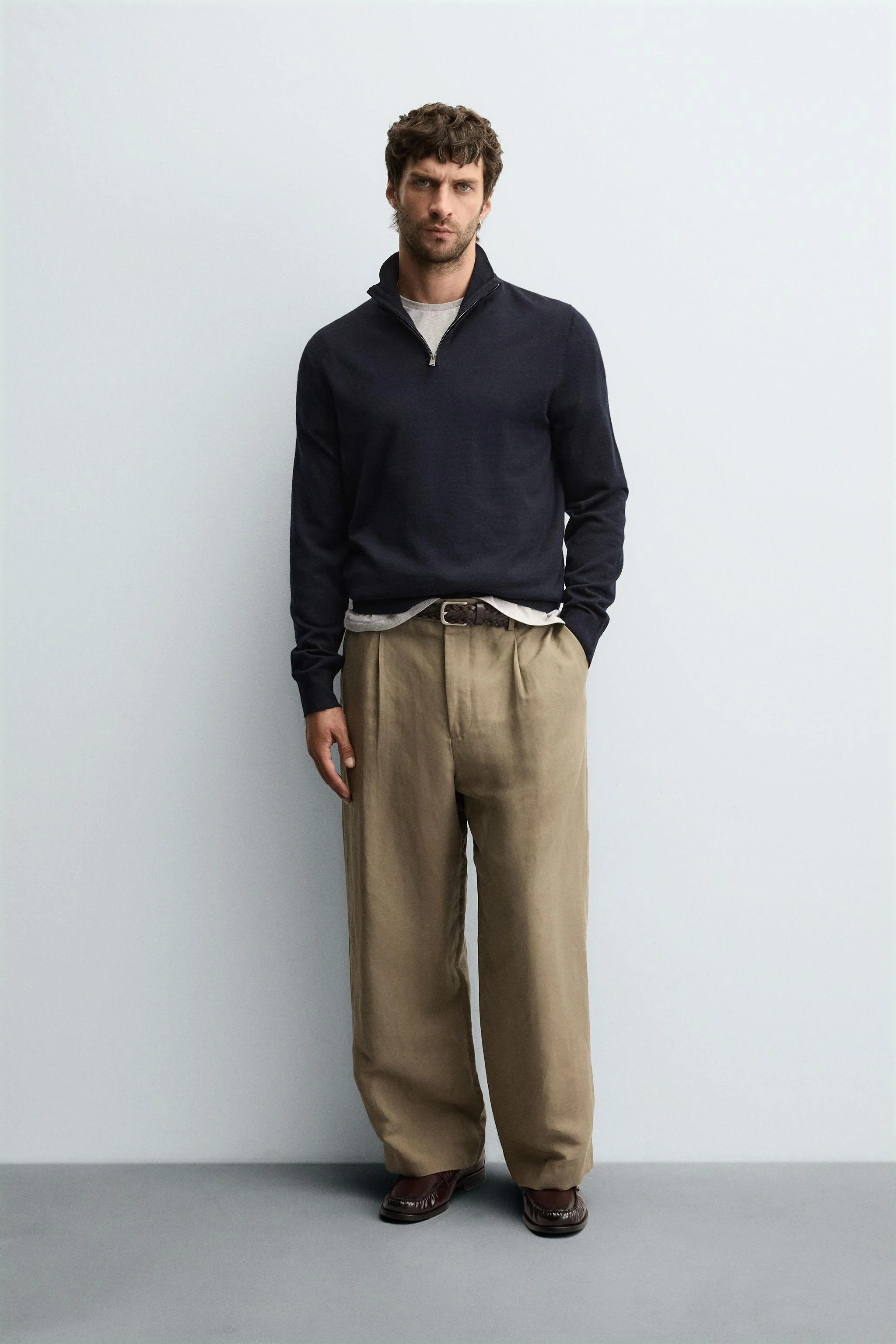 پلیور پشمی یقه زیپ دار