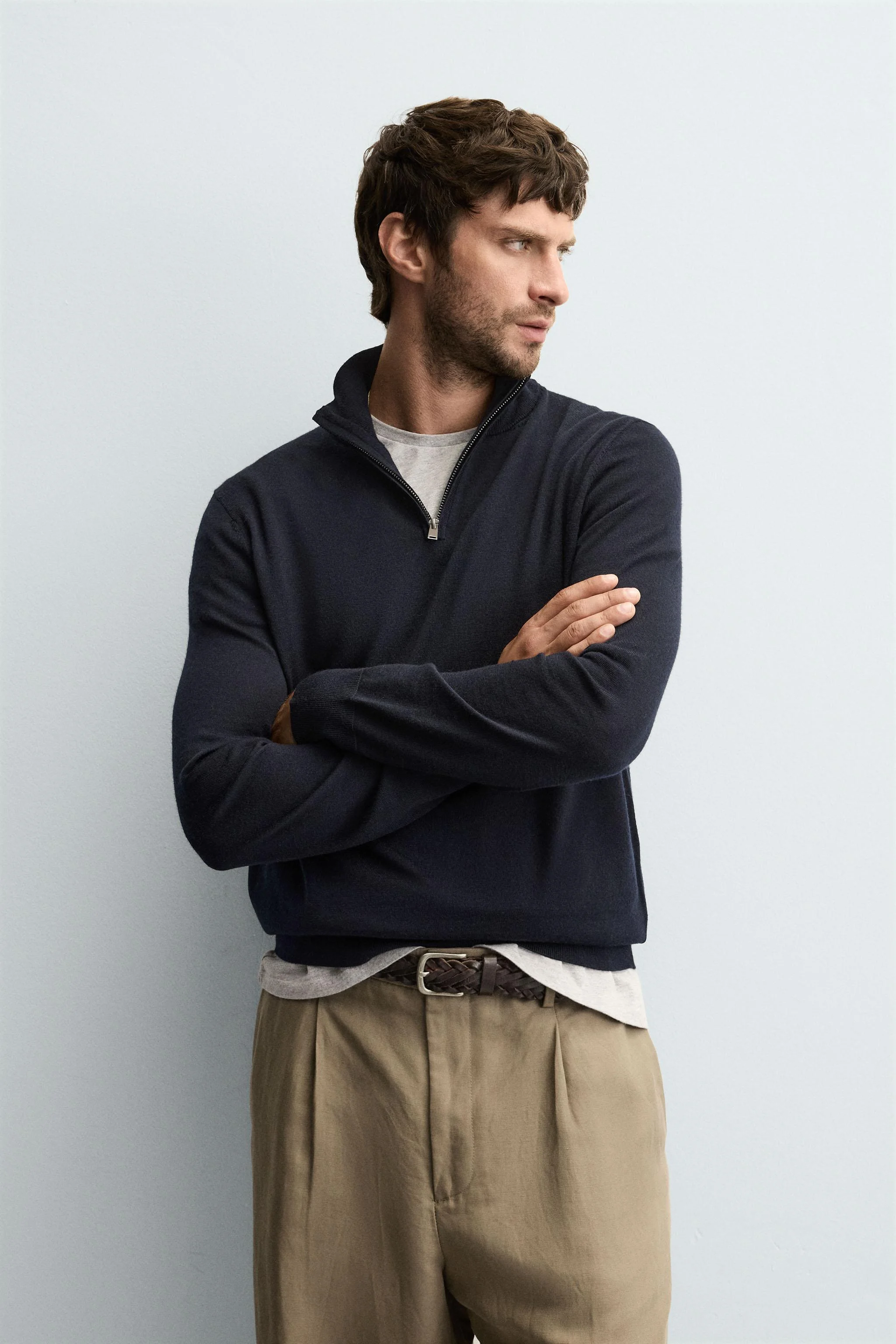 پلیور پشمی یقه زیپ دار