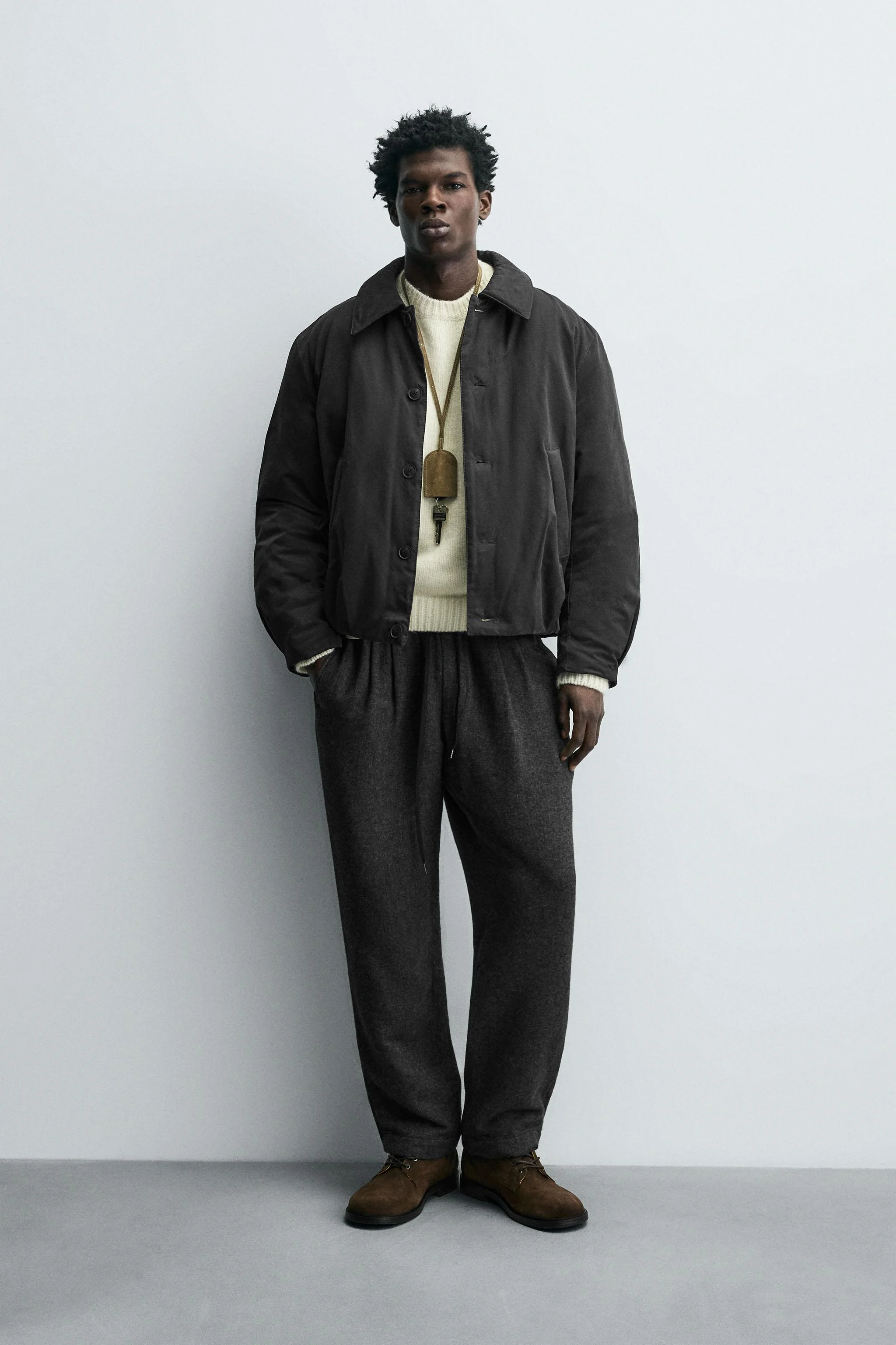 ژاکت کوتاه با آستین بلند و یقه برگردان