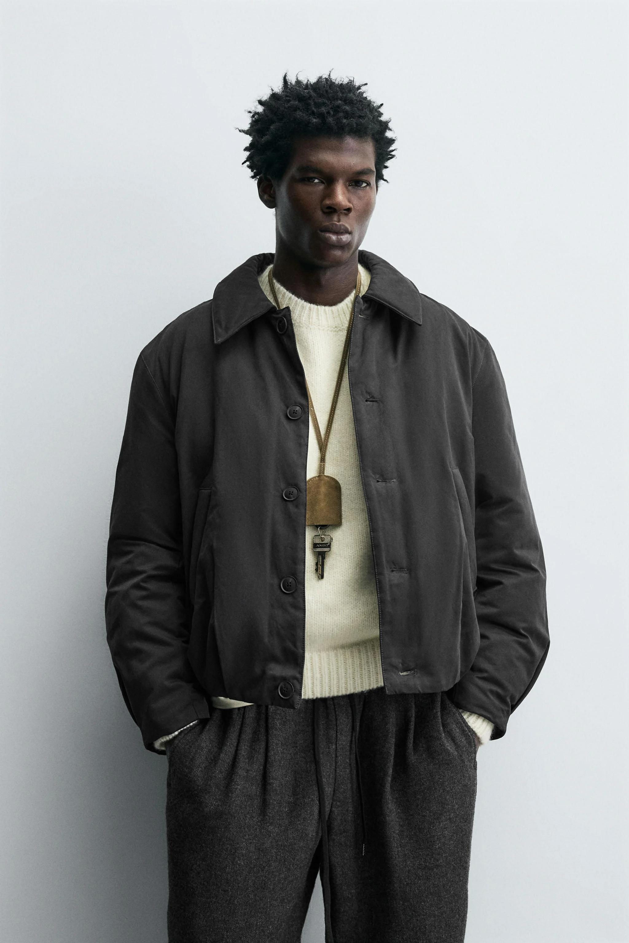 ژاکت کوتاه با آستین بلند و یقه برگردان