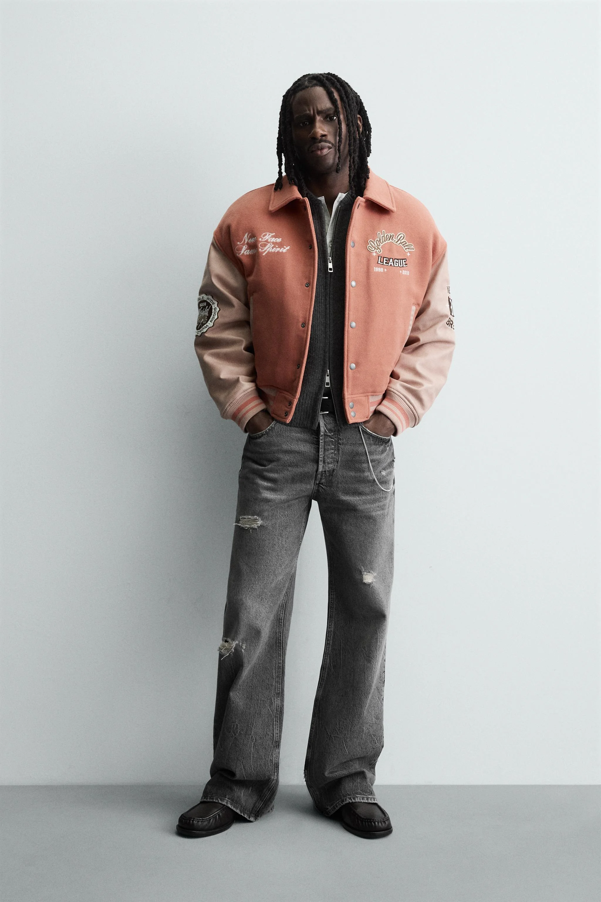 کاپشن خلبانی پددار تکه دوزی شده