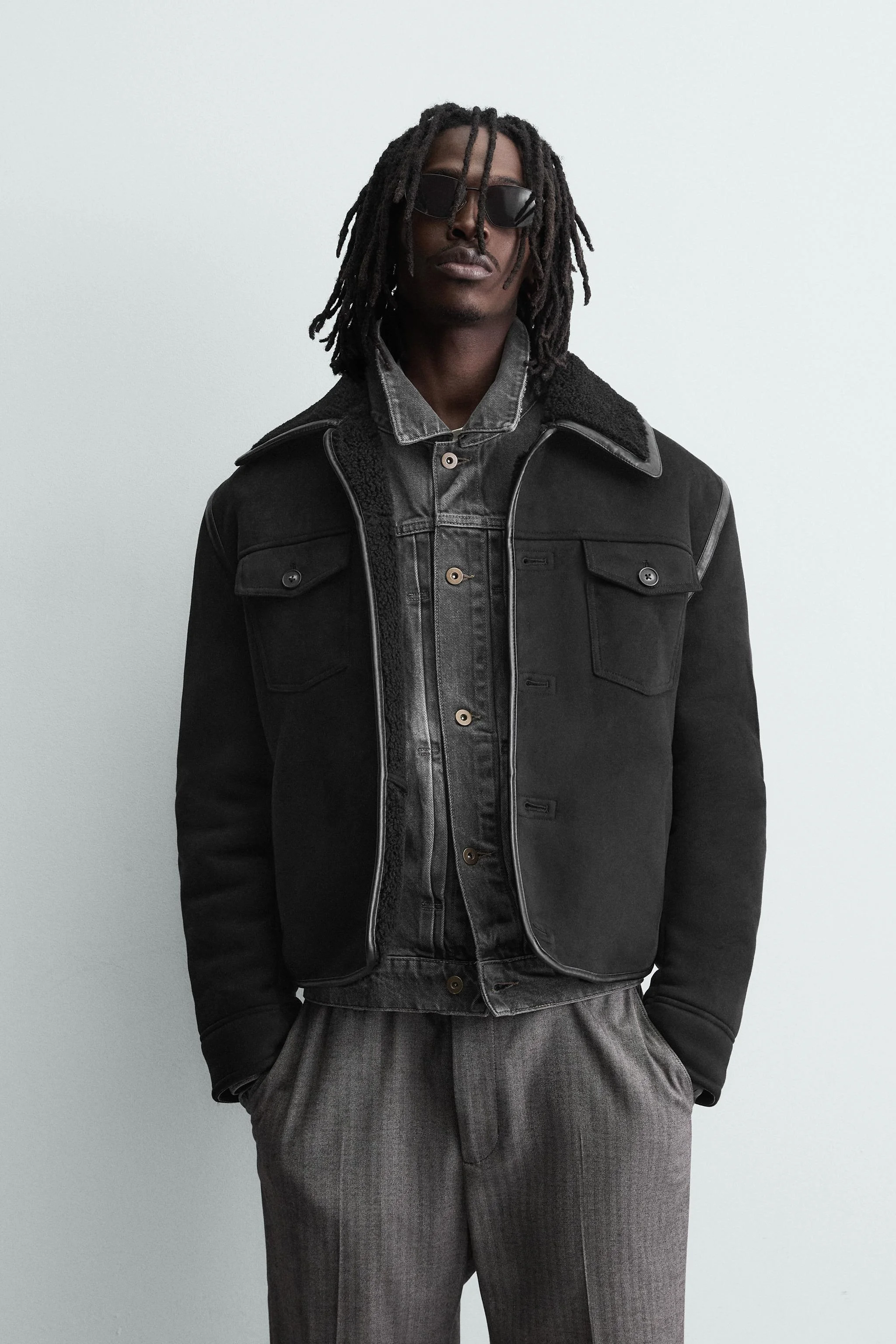 ژاکت جیر مصنوعی دو رو